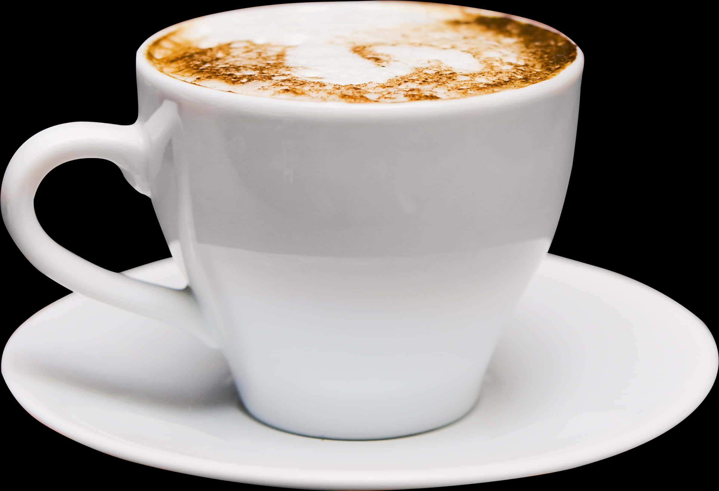Cappuccino-kahvikuppi valkoisella taustalla Taustakuvat