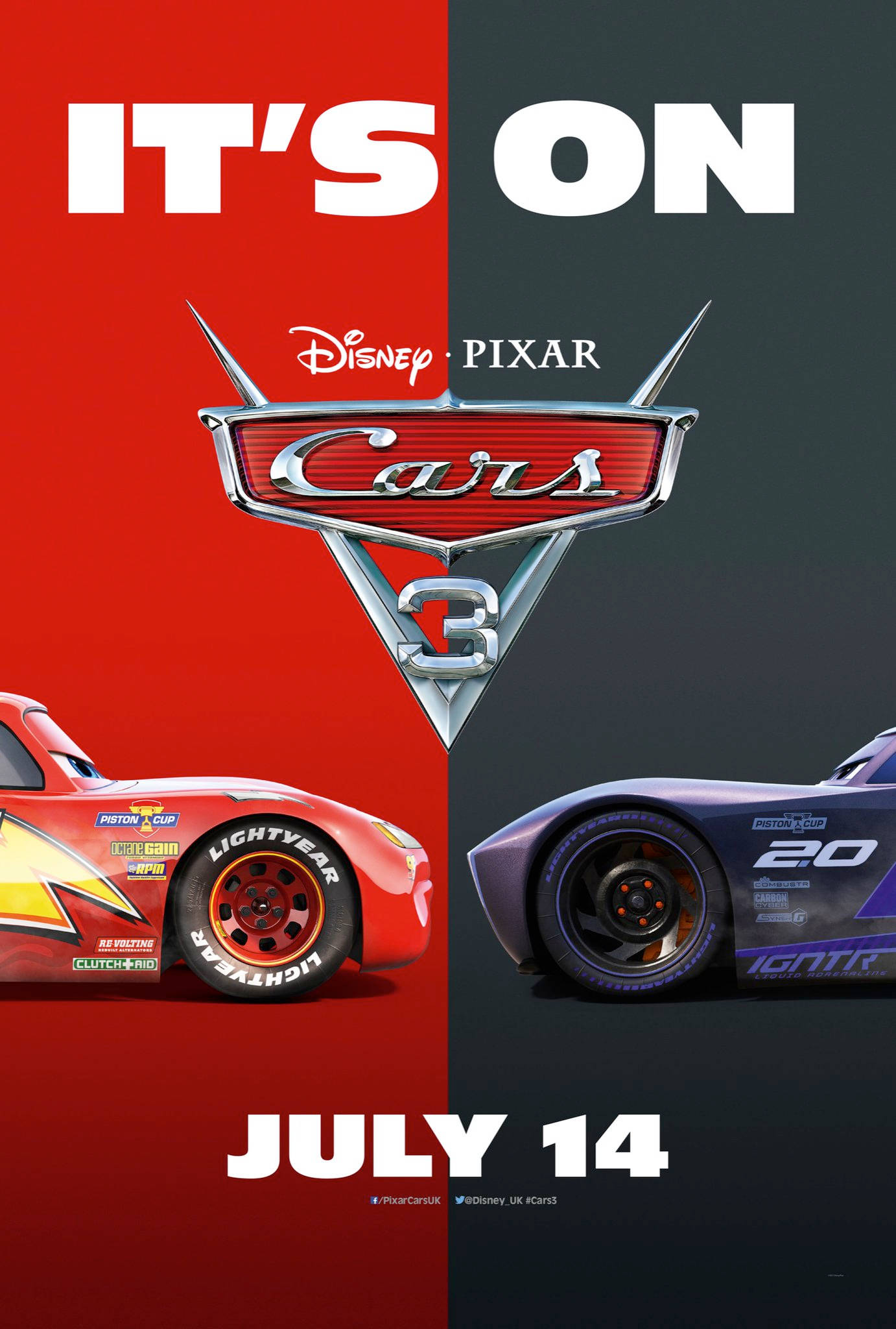 Cars 3 -juliste: Lightning vastaan Jackson Taustakuvat