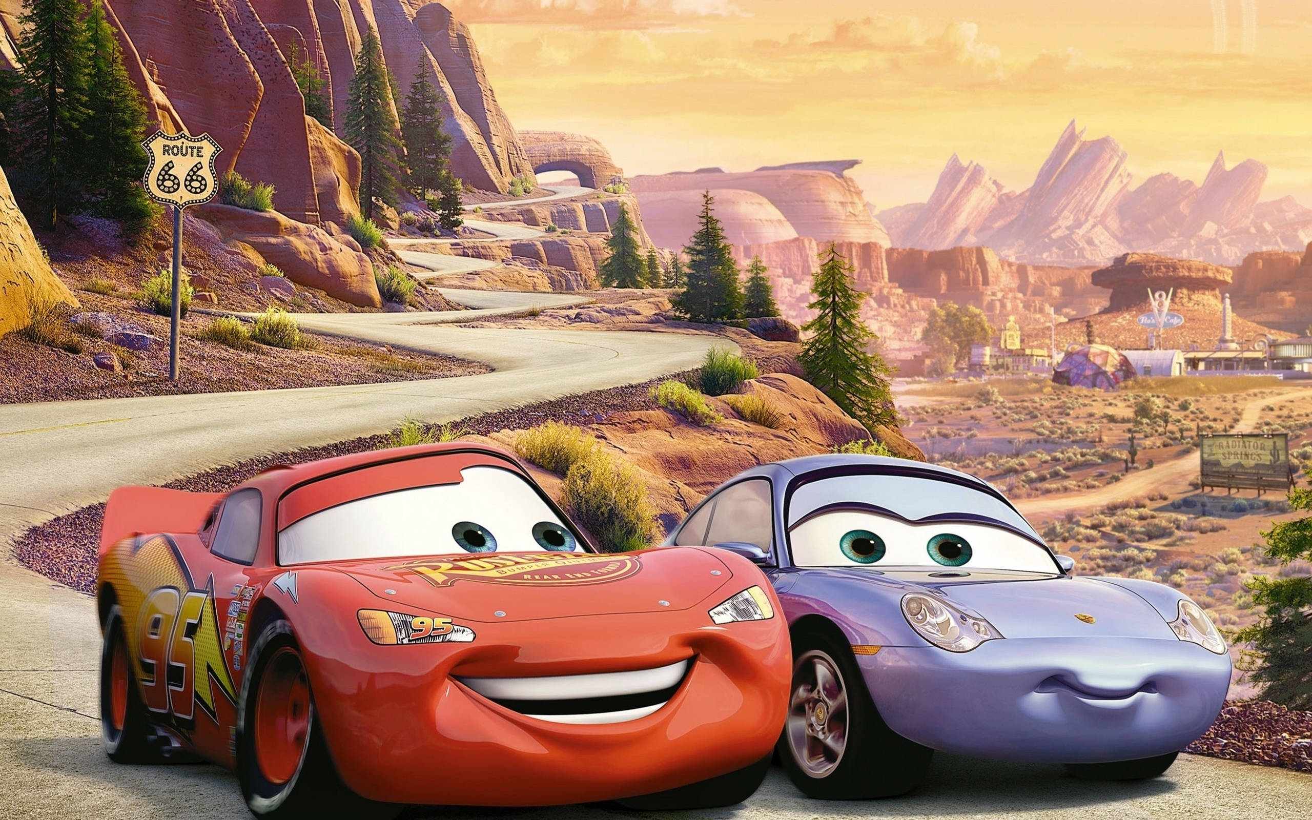 Cars Lightning McQueen ja Rainie Taustakuvat