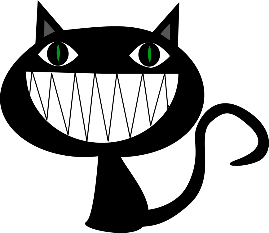 Cheshire-tyylinen musta kissa sarjakuva Taustakuvat