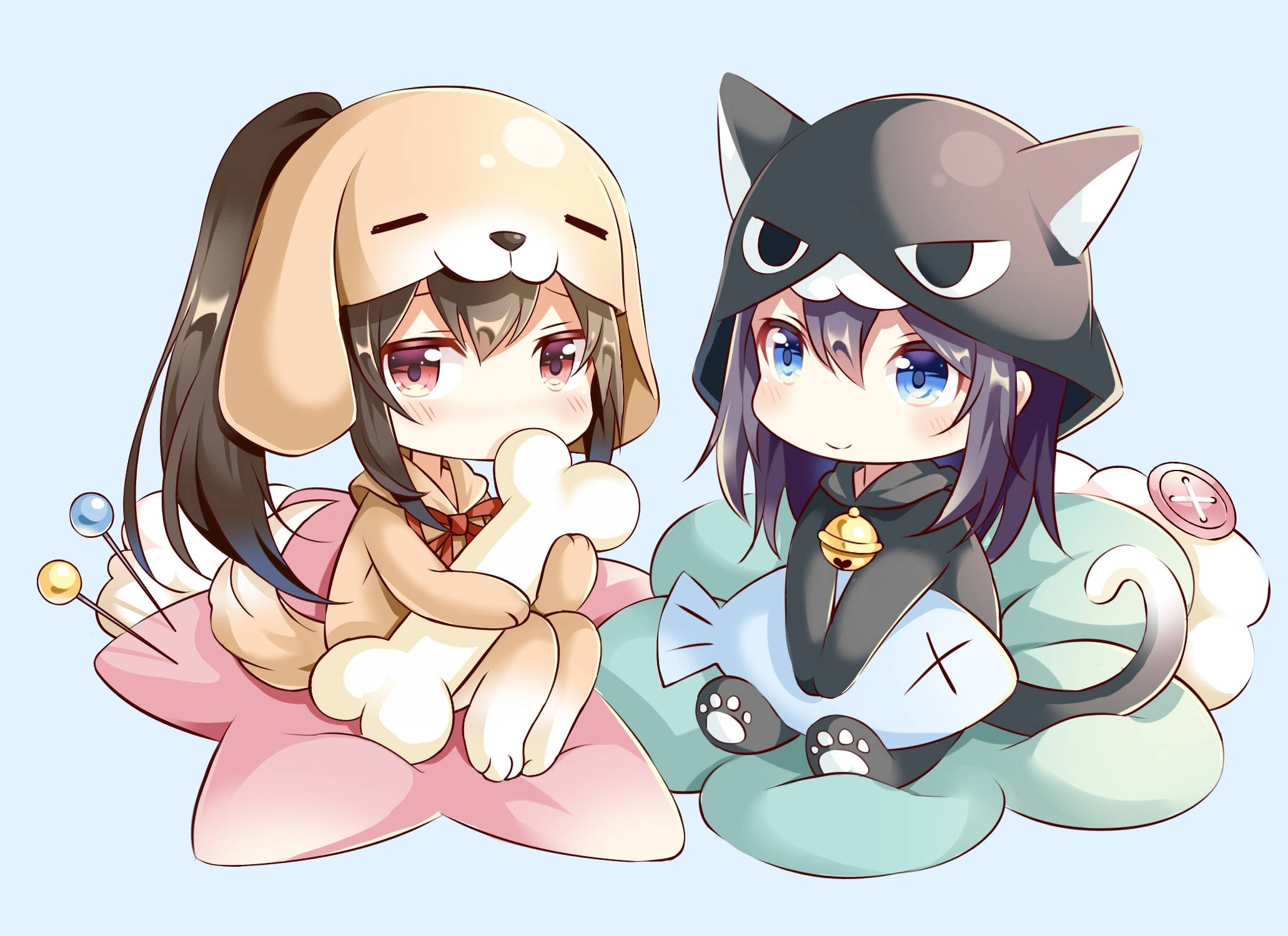 Chibi-anime-tyttö hupparissa Taustakuvat
