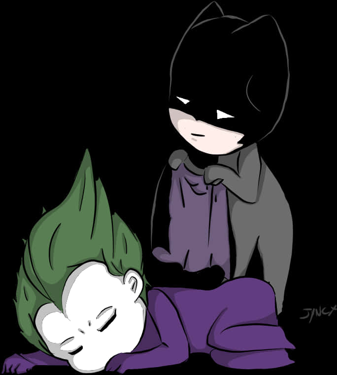 Chibi Batman ja nukkuva Jokeri Taustakuvat