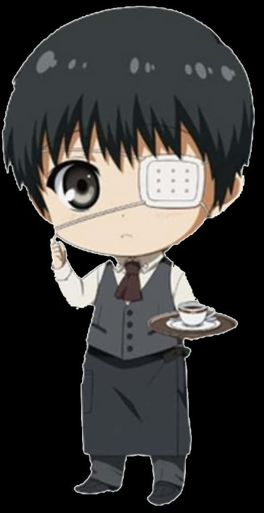 Chibi-tarjoilija Kaneki-kuvitus Taustakuvat