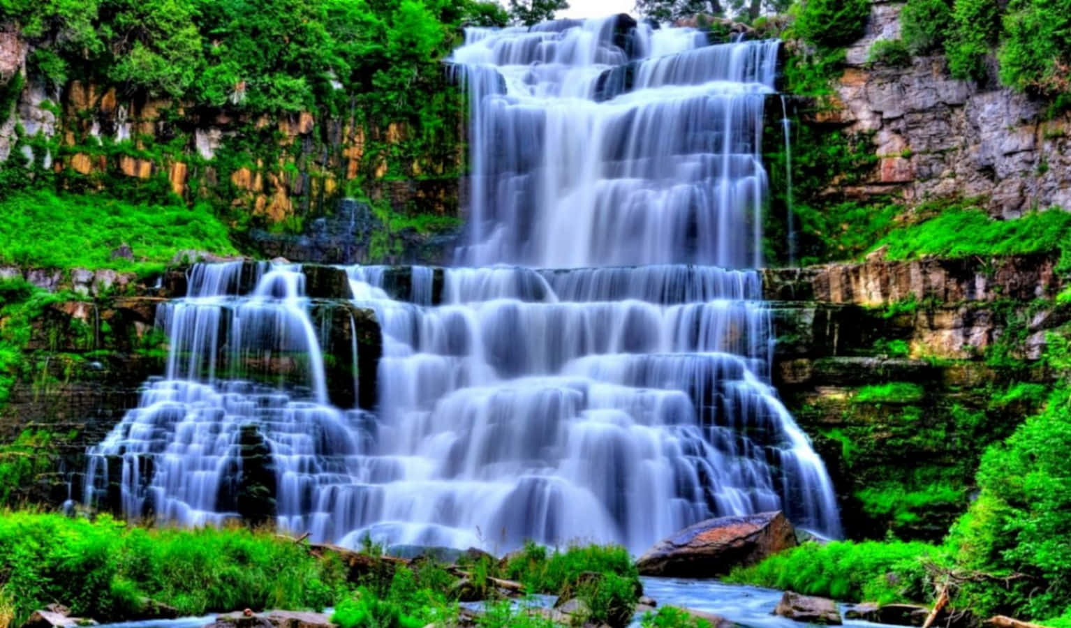 Chittenango Falls State Park - Vesiputous Työpöytä Taustakuvat