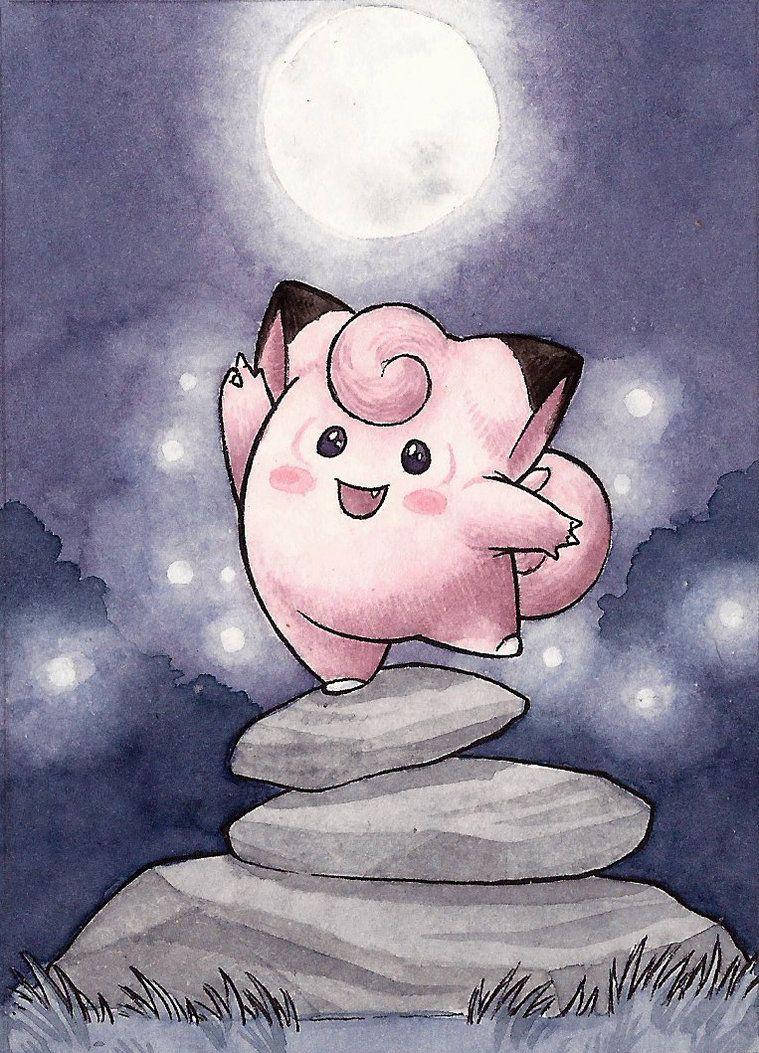 Clefairy tanssii täydenkuun alla Taustakuvat