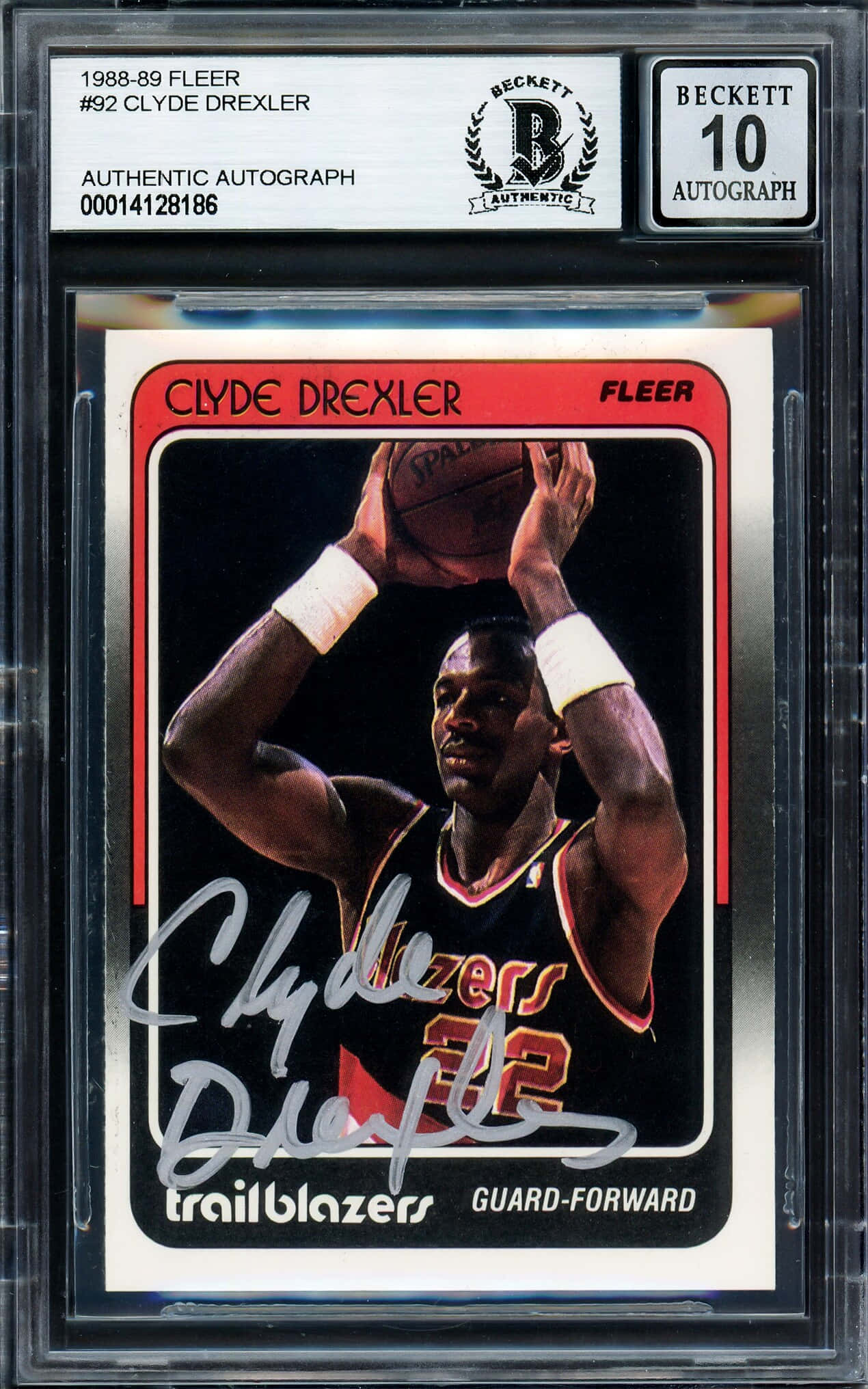 Clyde Drexler NBA - allekirjoitettu valokuvakortti Taustakuvat