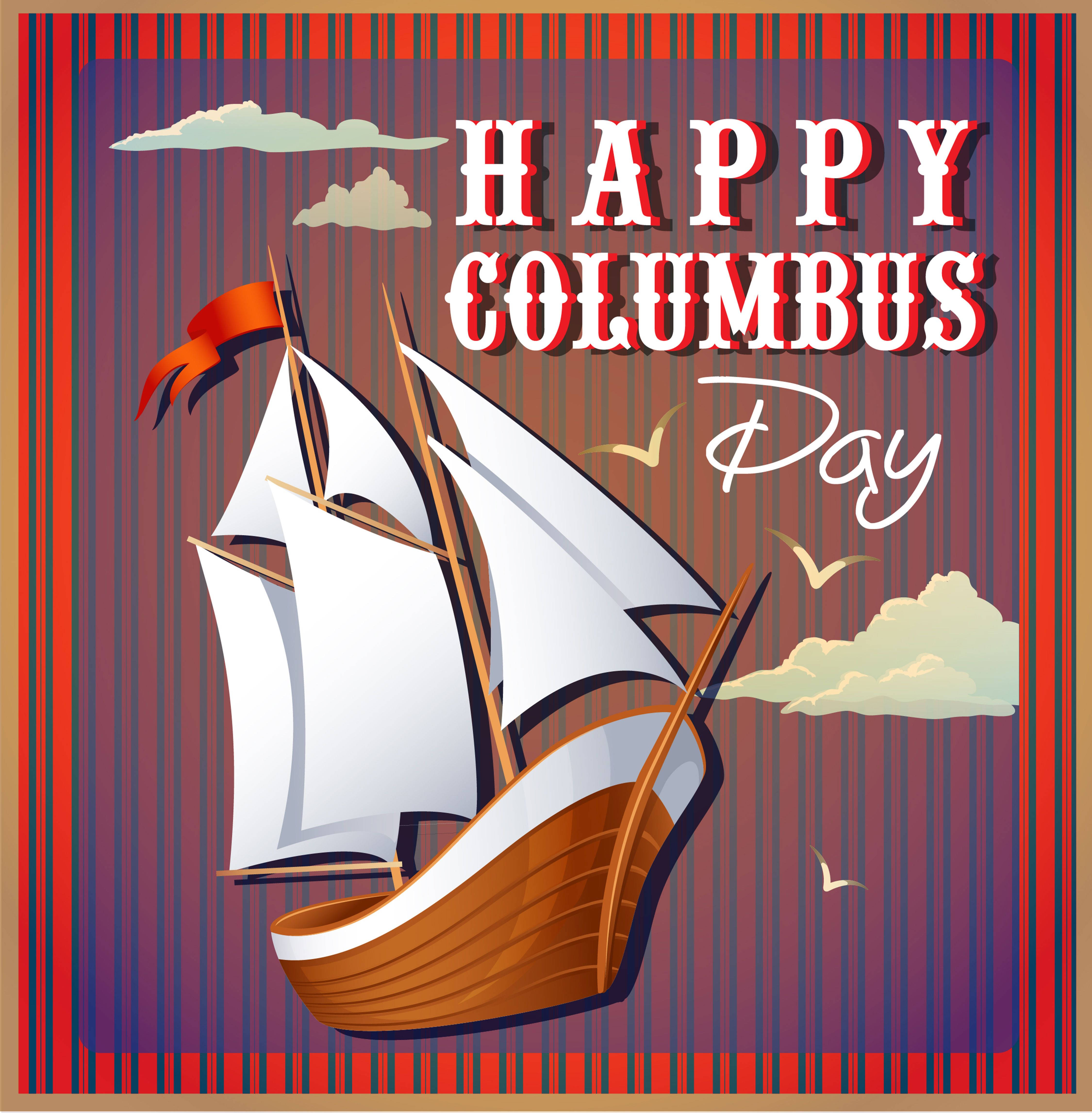 Columbus-päivän purjehduslaiva taide Taustakuvat