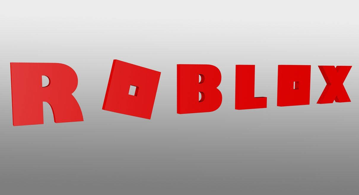 Luova ja tyylikäs 3D-taustakuva Roblox-videopelin logon suunnittelusta.