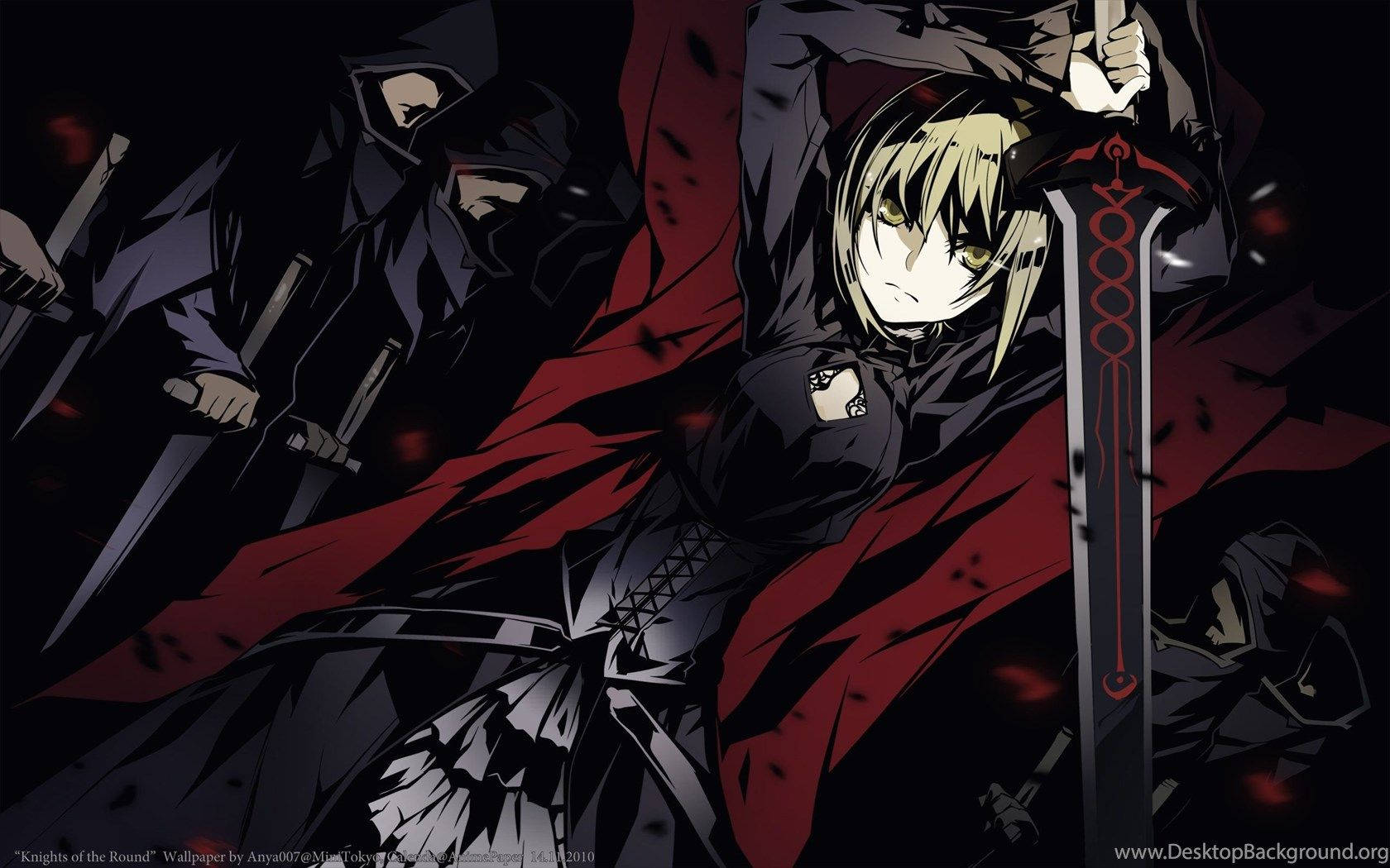 Cool animepoika miekkamies taustakuva