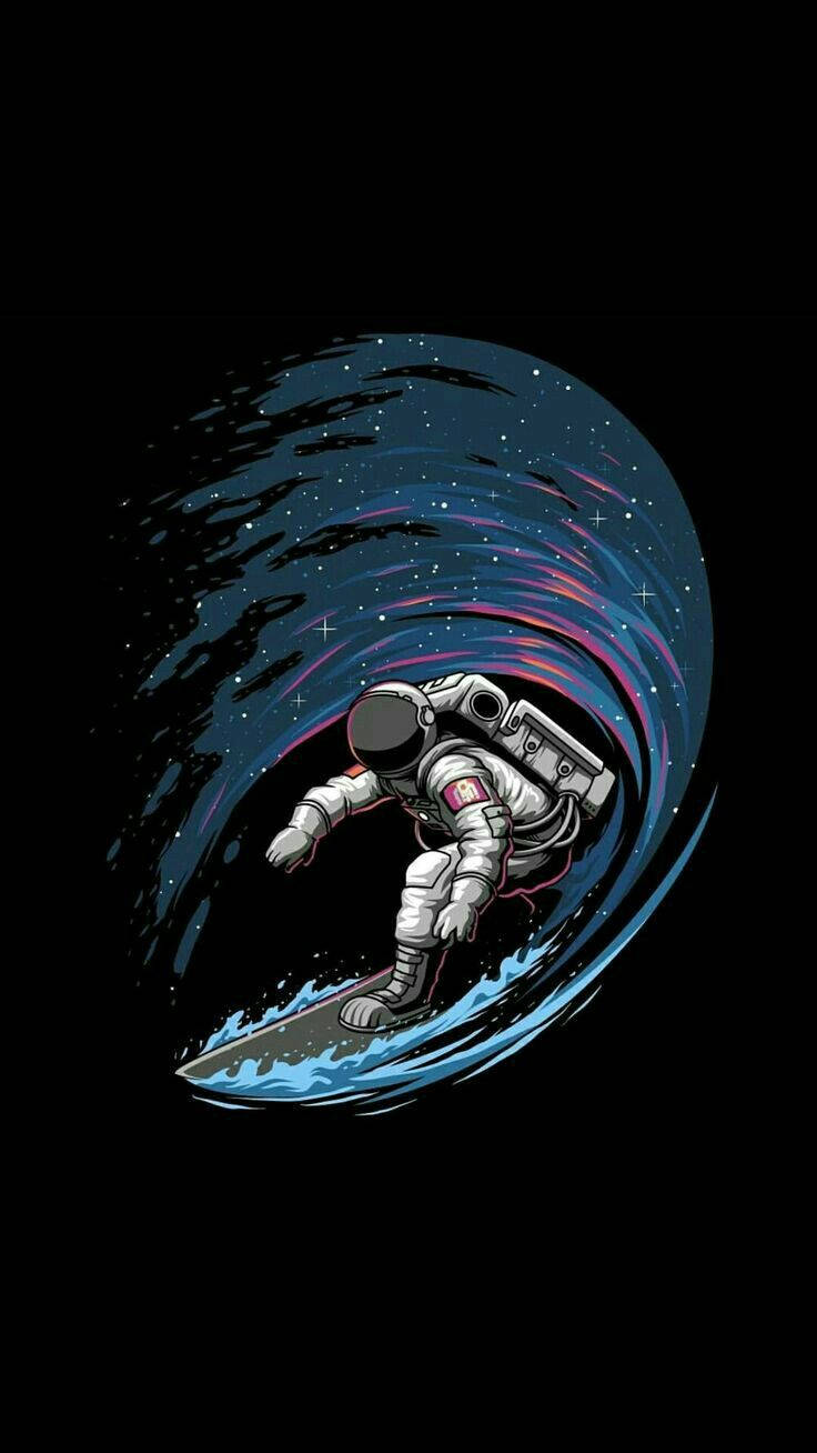Cool Astronautti Surffaamassa Taustakuvat