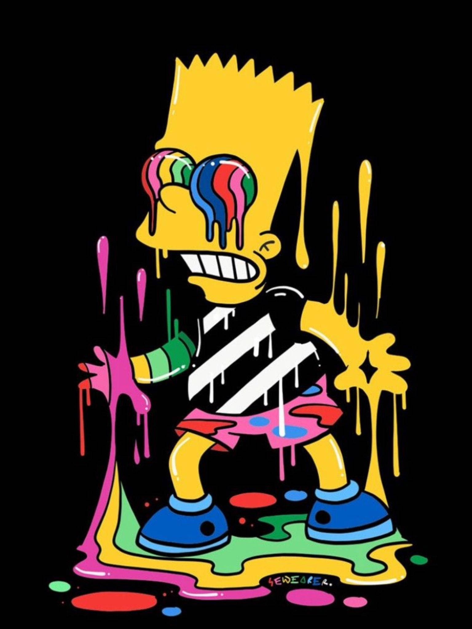 Cool Bart Simpson maaliabstraktilla Taustakuvat