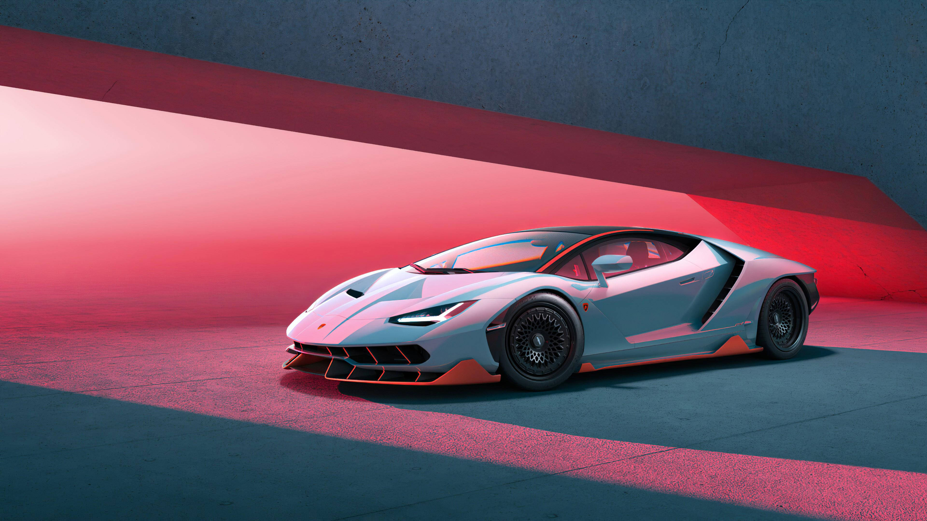 Cool Cars: Lamborghini punaisten valojen alla Taustakuvat