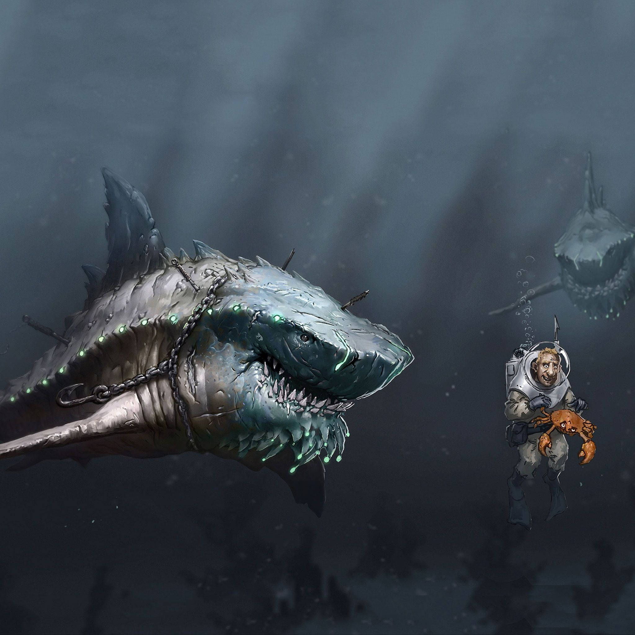 Cool Marine Art iPad-näyttö Taustakuvat