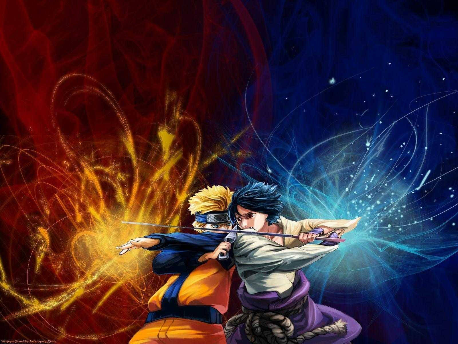 Cool Naruto ja Sasuke -yhteenotto Taustakuvat