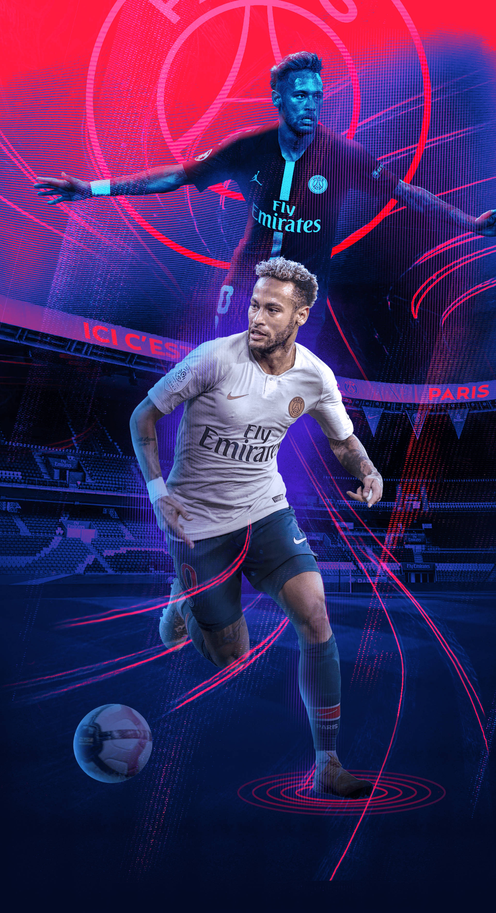 Cool Neymar Jr Punainen Ja Violetti Taustakuvat