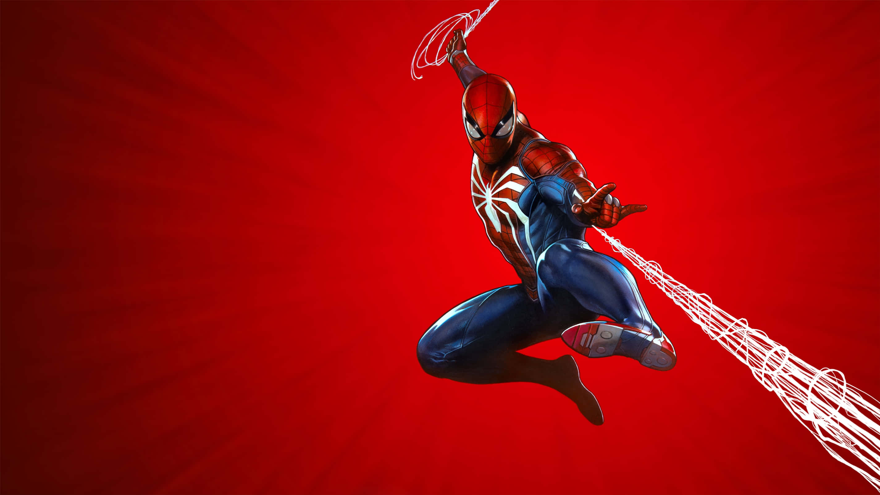 Cool PS4-pelihahmo Spider-Man kuuluisassa hyppyasennossa Taustakuvat