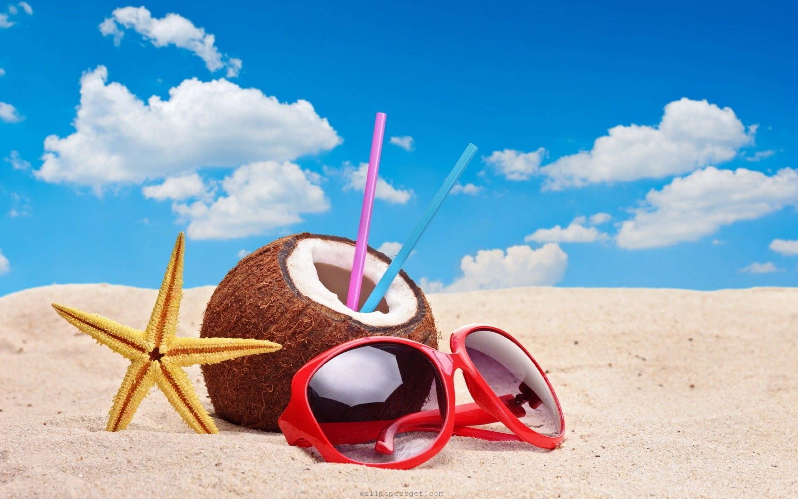 Cool Summer Coconut Ja Aurinkolasit Taustakuvat