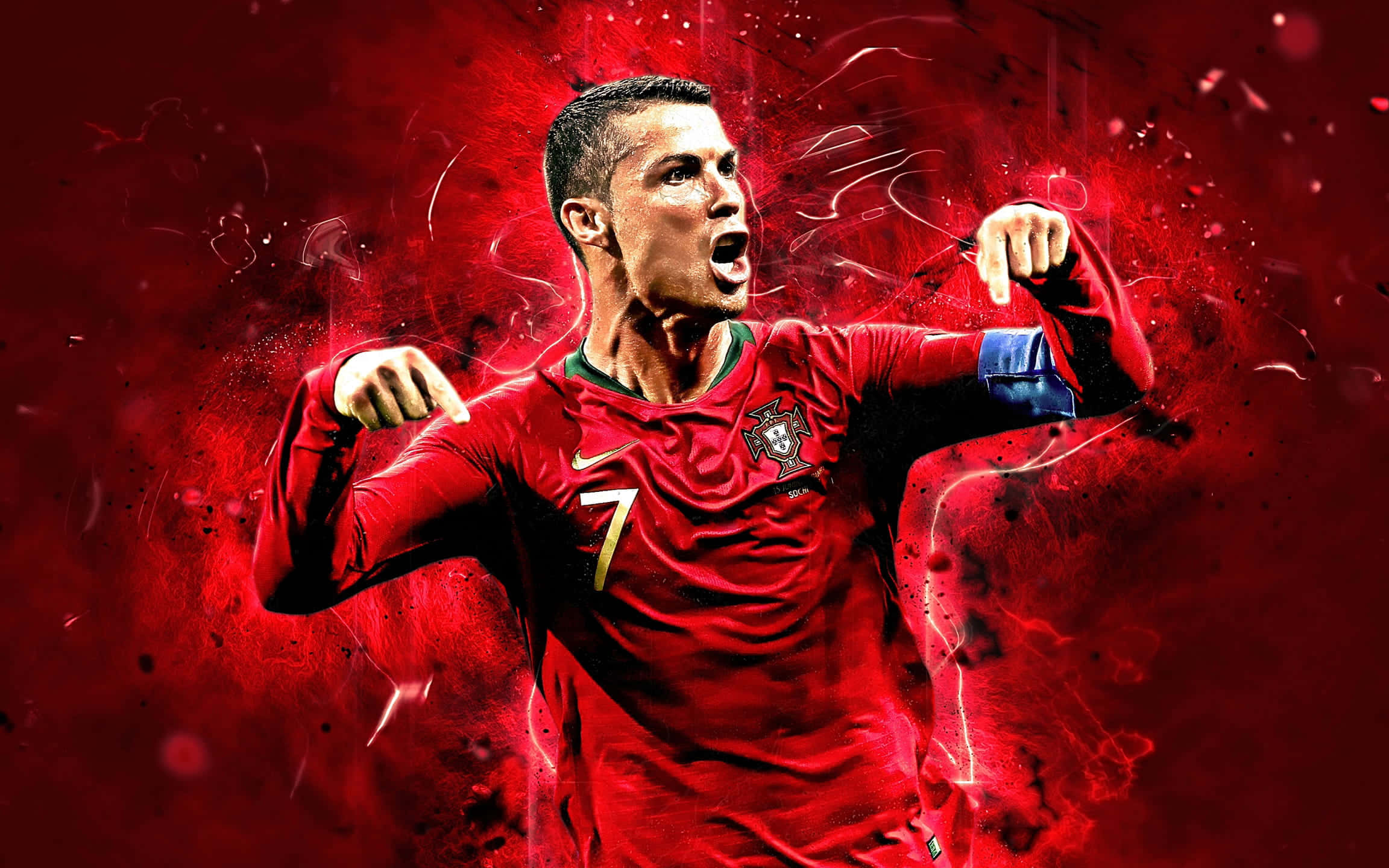 Cristiano Ronaldo hallitsee kenttää toiminnassa Taustakuvat