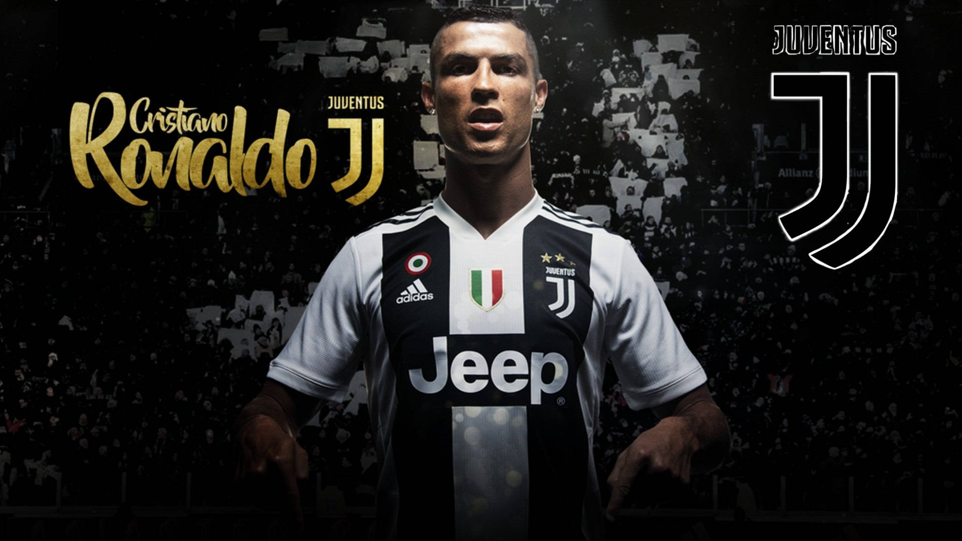 Cristiano Ronaldo kotipaidassaan valmiina astumaan kentälle osana mahtavaa Juventus-joukkuetta Taustakuvat
