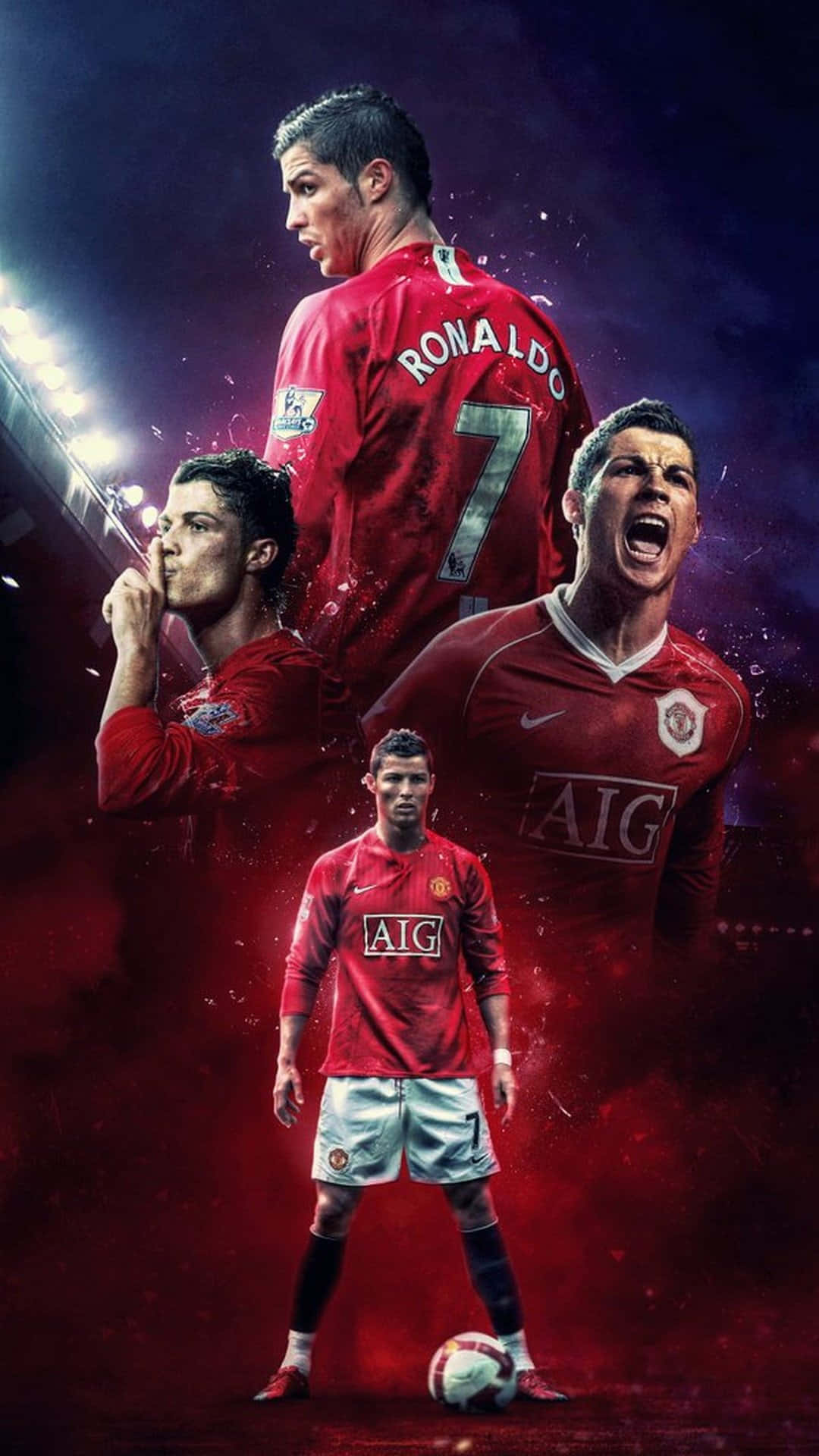 Cristiano Ronaldo säteilee kentän intensiteettiä Taustakuvat