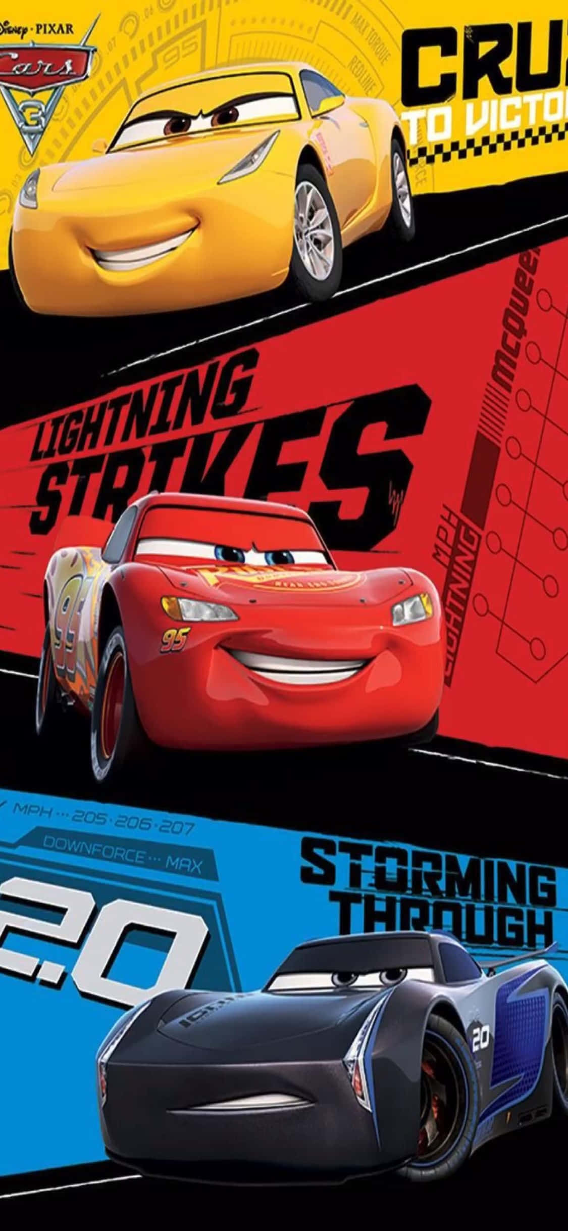 Cruz, McQueen, Jackson iPhone X Cars -tausta Taustakuvat