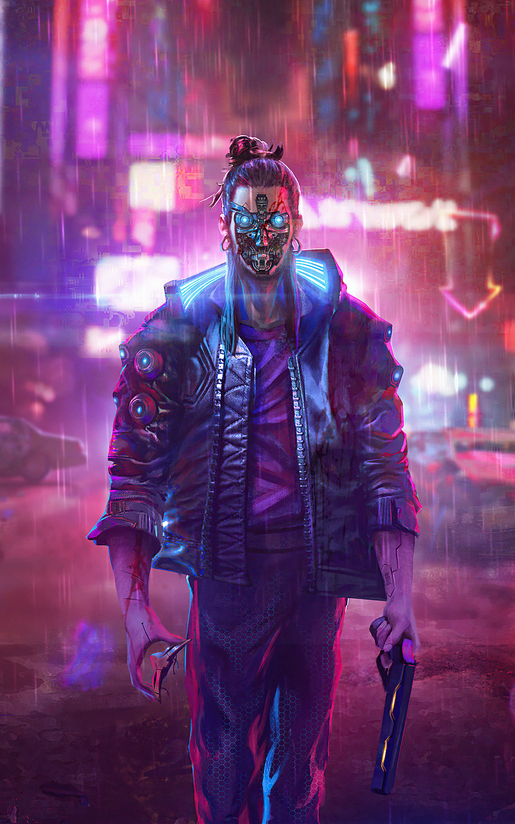 Cyberpunk-miesandrodi palkkasoturi Taustakuvat