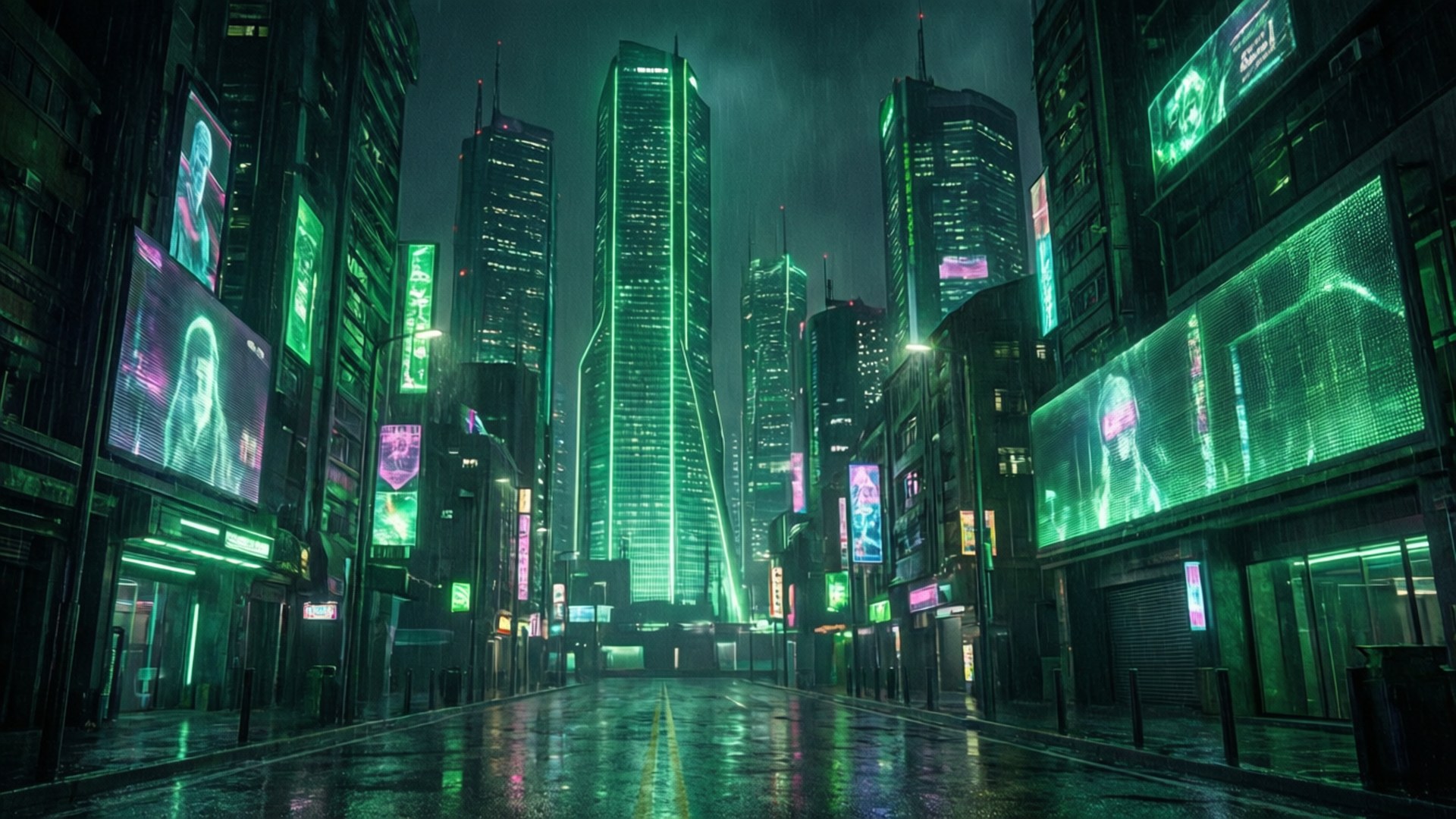 Cyberpunk Vihreä Taustakuvat