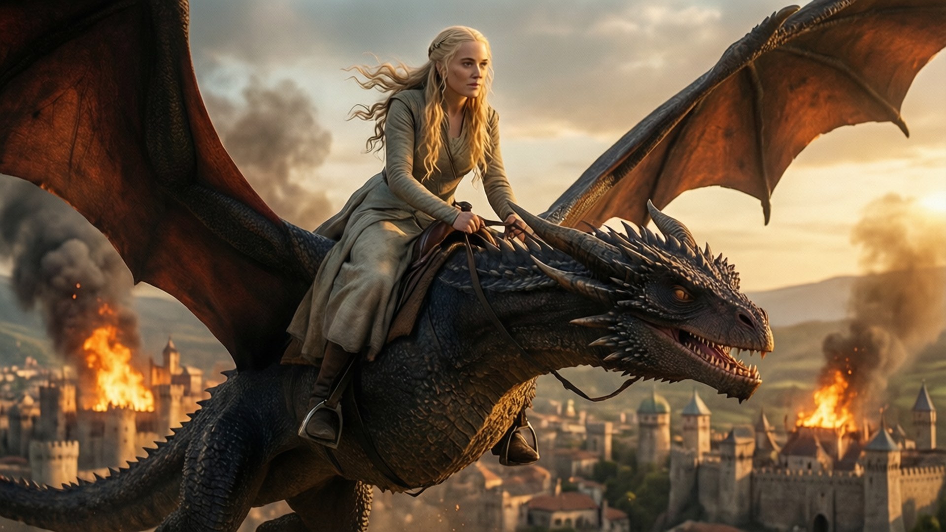 Daenerys lohikäärmeen selässä Taustakuvat