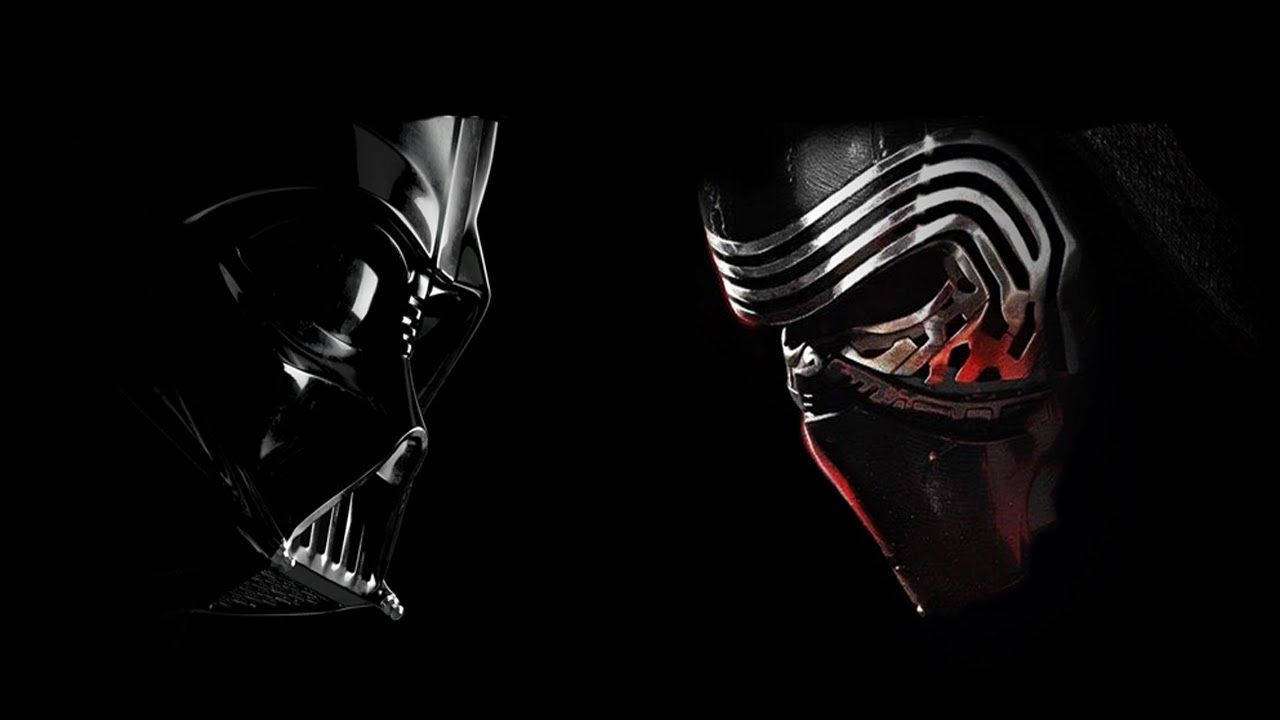 Star Wars -hahmot kohtaamassa toisiaan mustalla taustalla