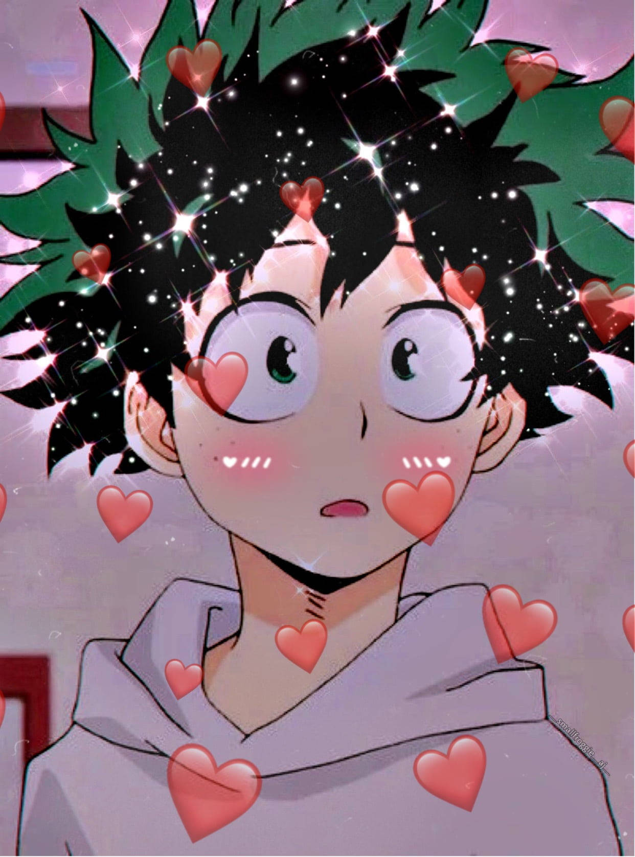 Deku Söpöt Punaiset Sydämet Taustakuvat