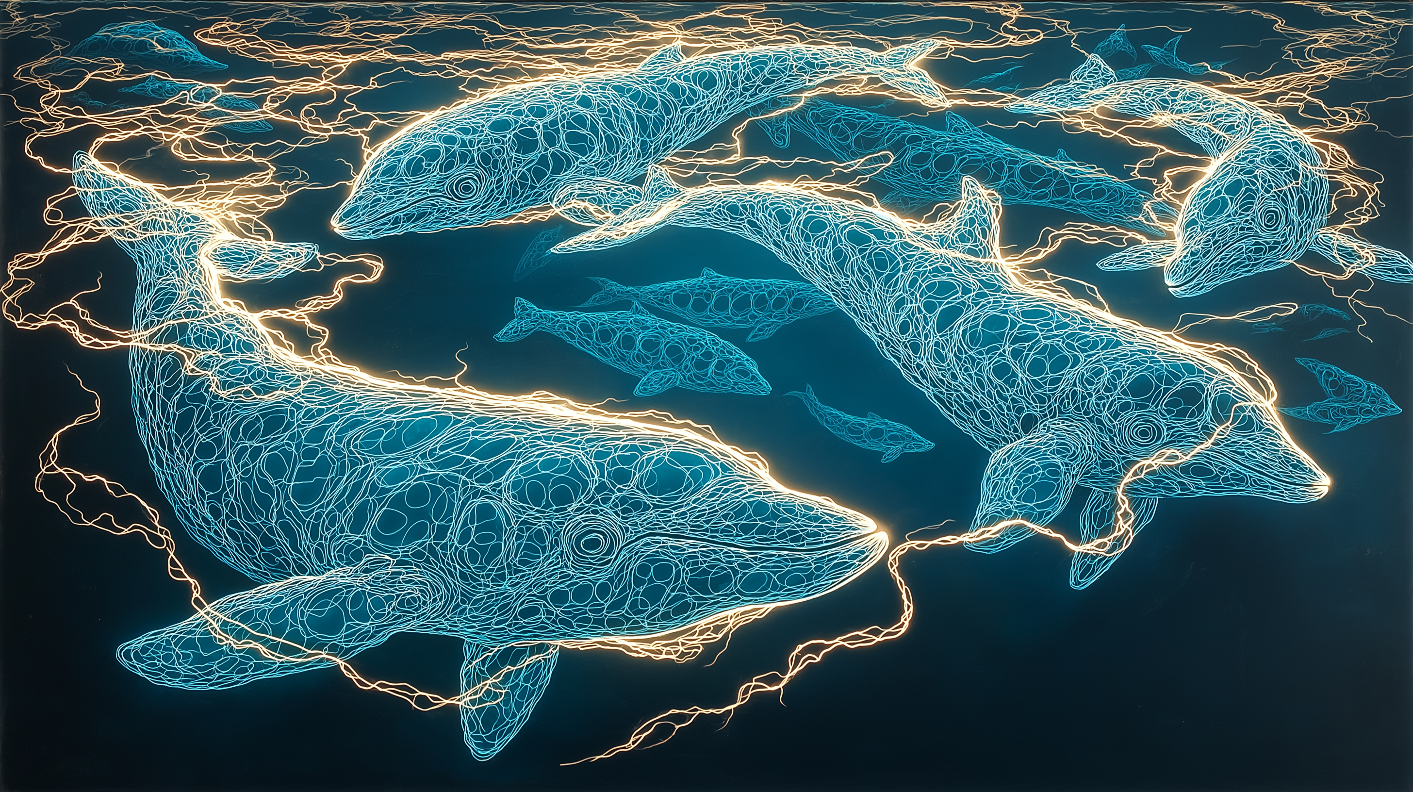 Delfiinit bioluminesoivissa vesissä Taustakuvat