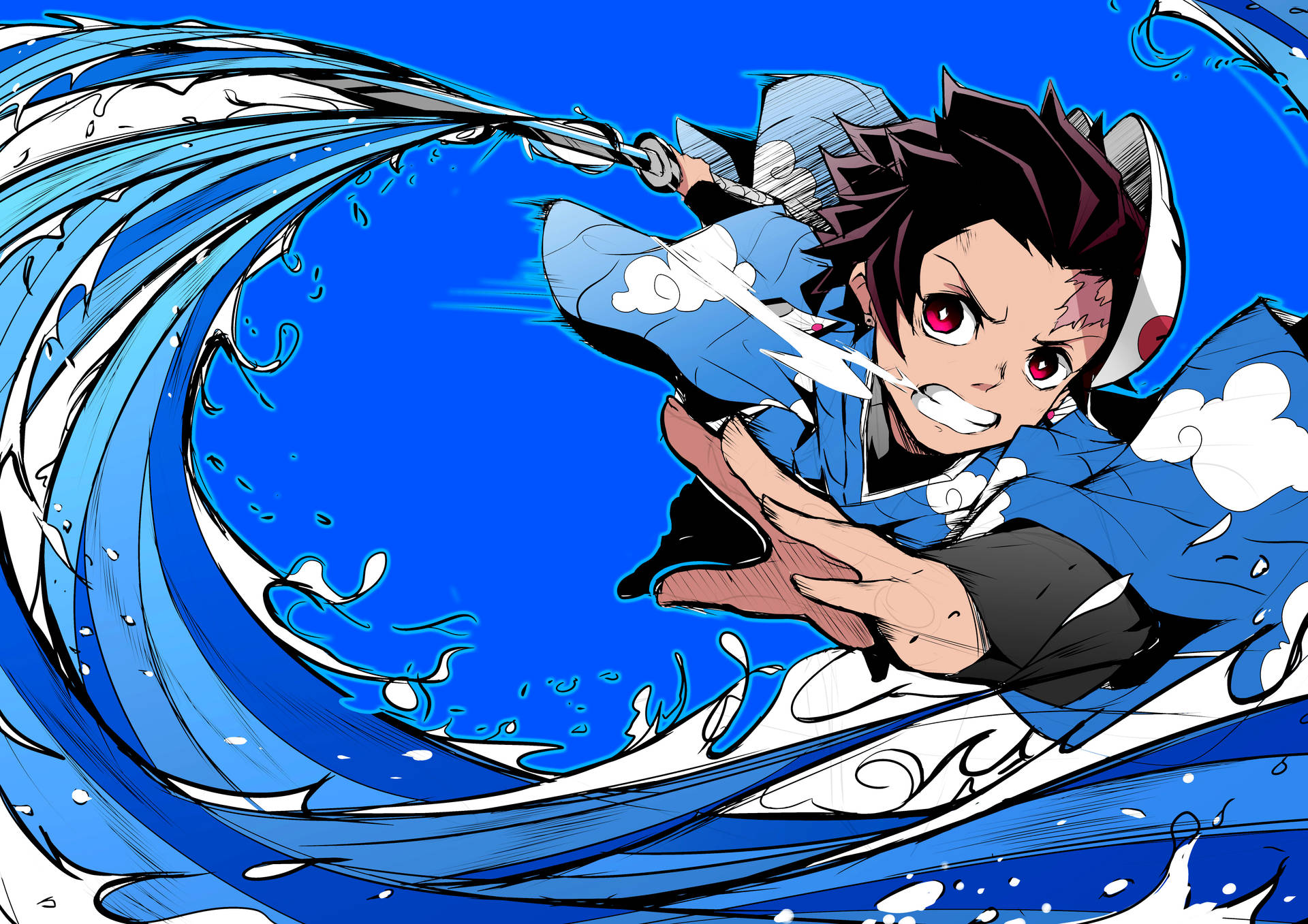 Demon Slayer 4k Tanjiro Sininen Taustakuva