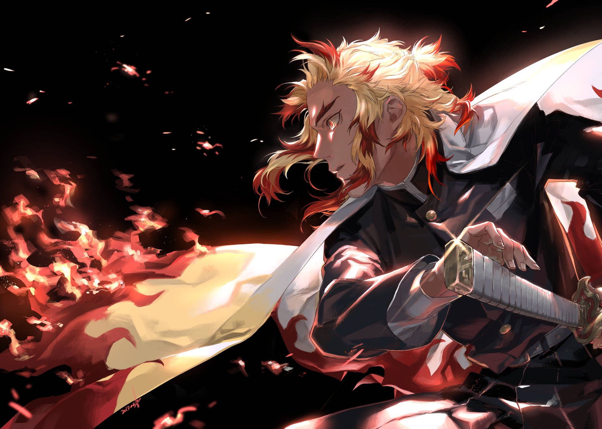 Demon Slayer 4K Rengoku Tuli Taustakuvat