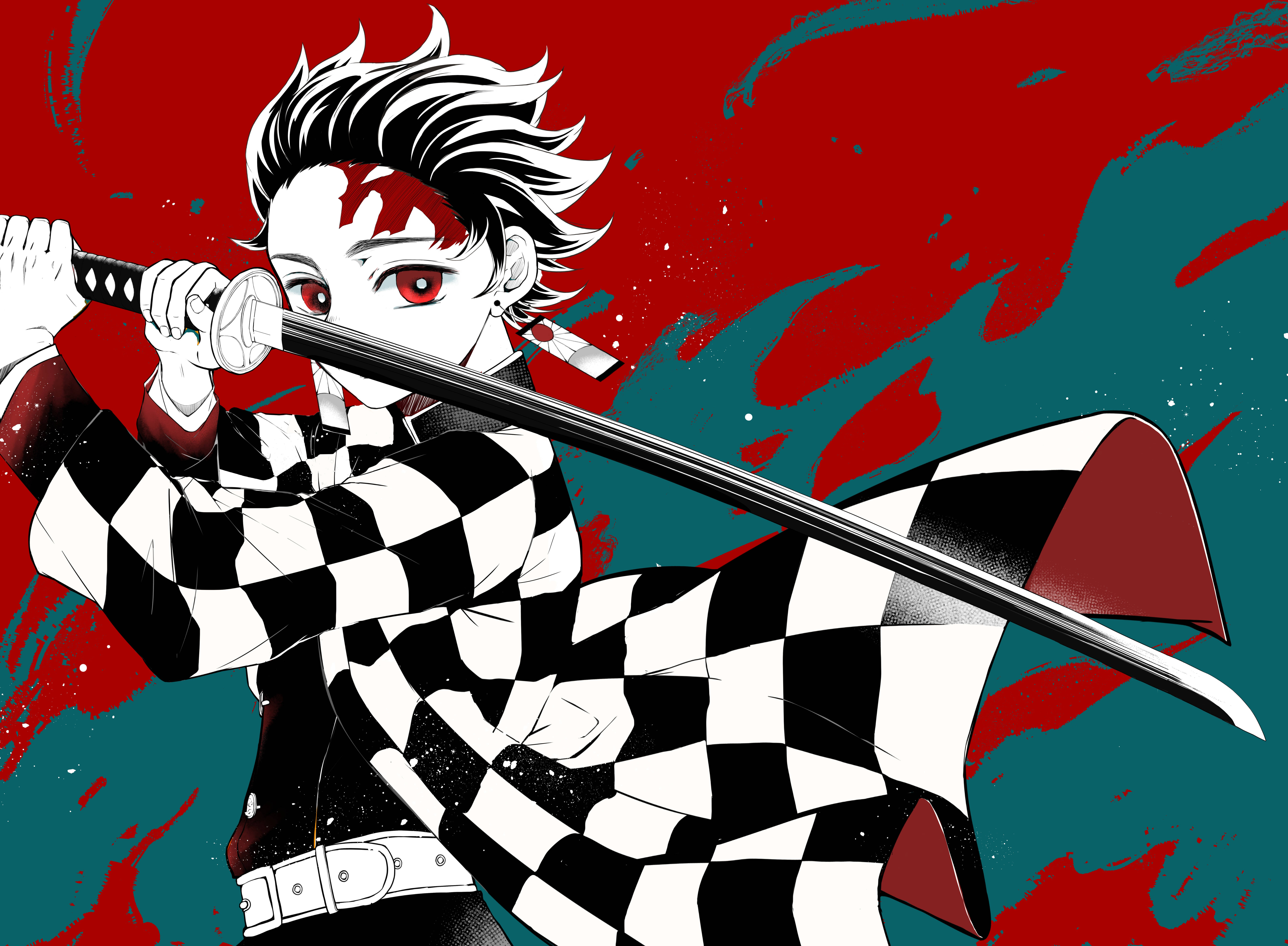 Demon Slayer 4K Tanjiro Vihreä Taustakuvat