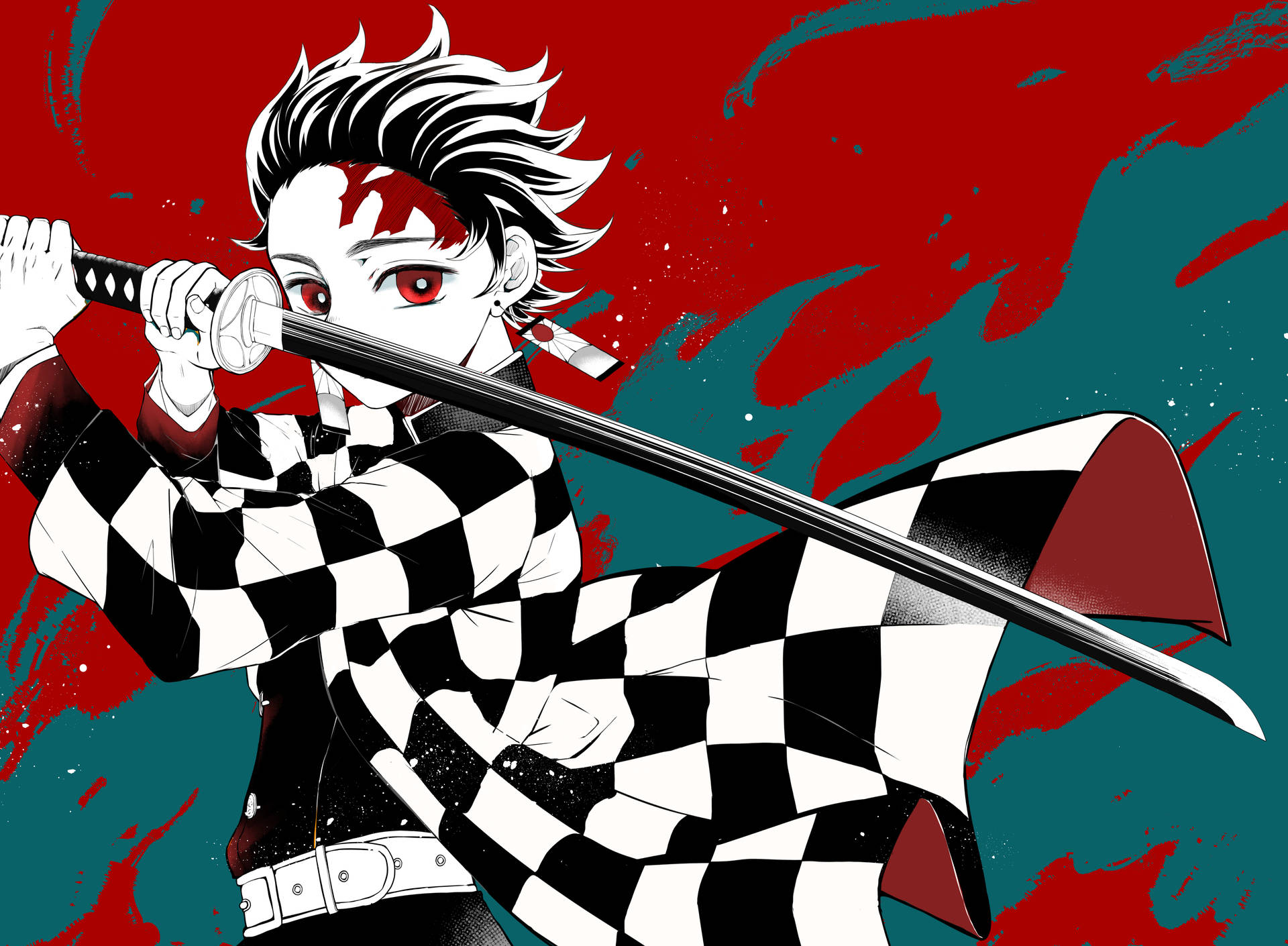 Demon Slayer 4k Tanjiro Vihreä Taustakuva