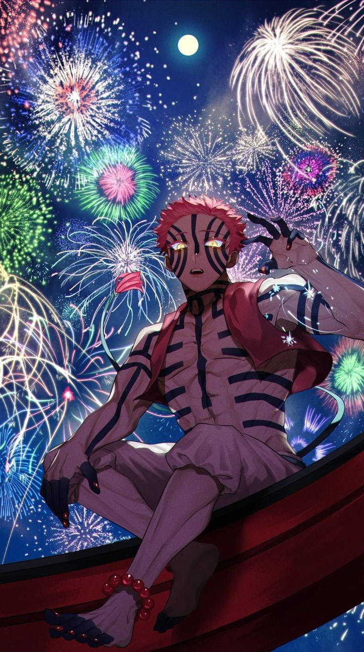 Demon Slayer Akaza Kahdestatoista Kizukista Taustakuvat