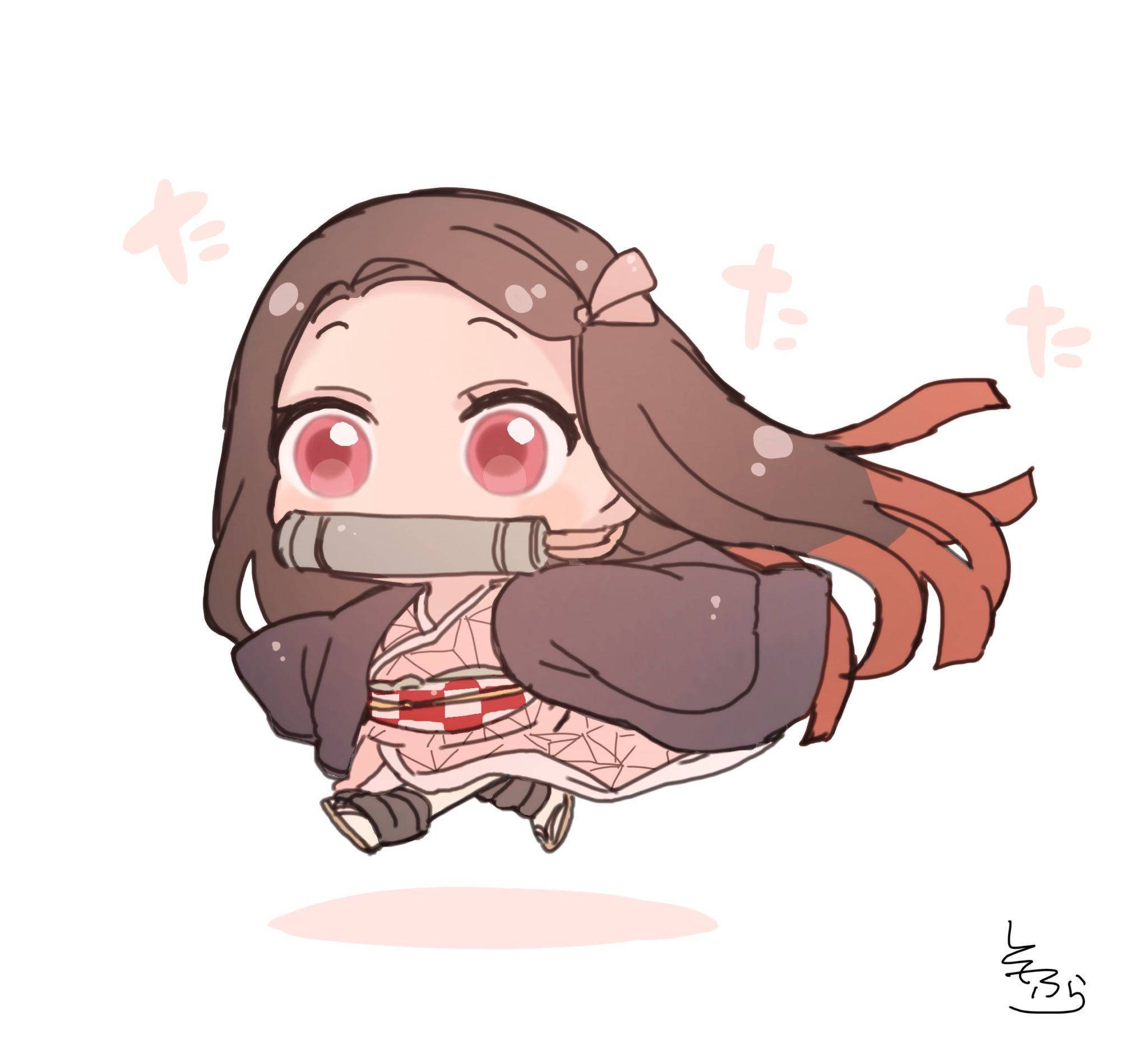 Demon Slayer Nezuko Söpö Pieni Versio Taustakuvat