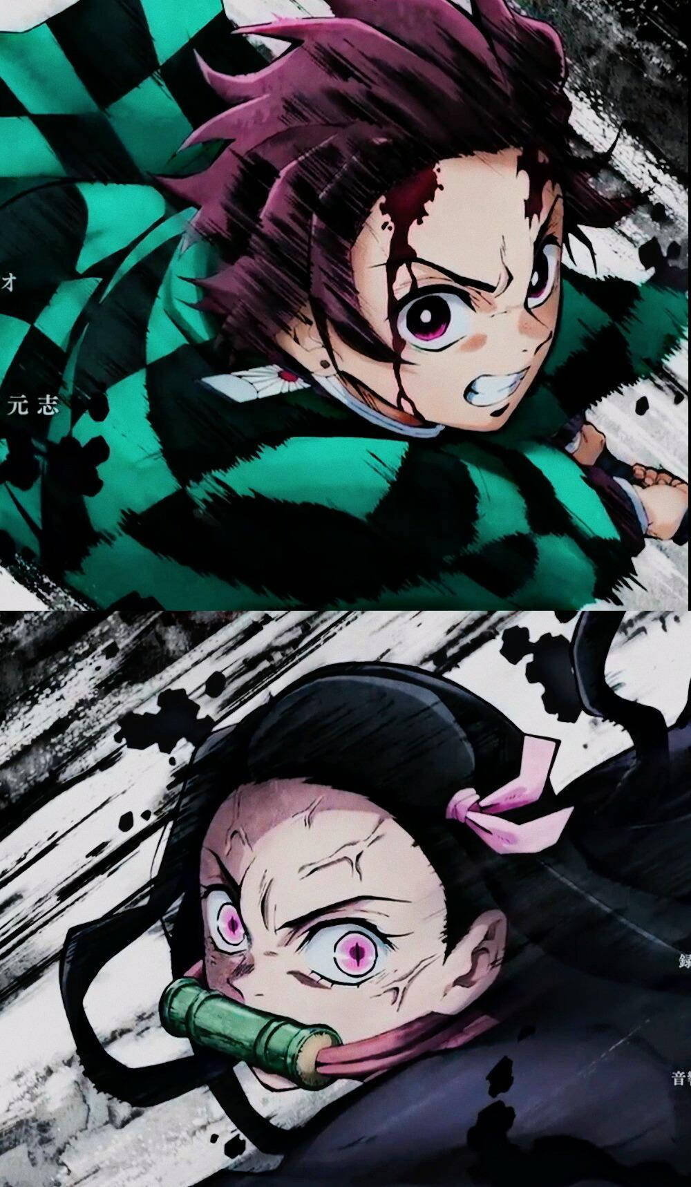 Demon Slayer Tanjiro Nezuko Taistelu Taustakuvat