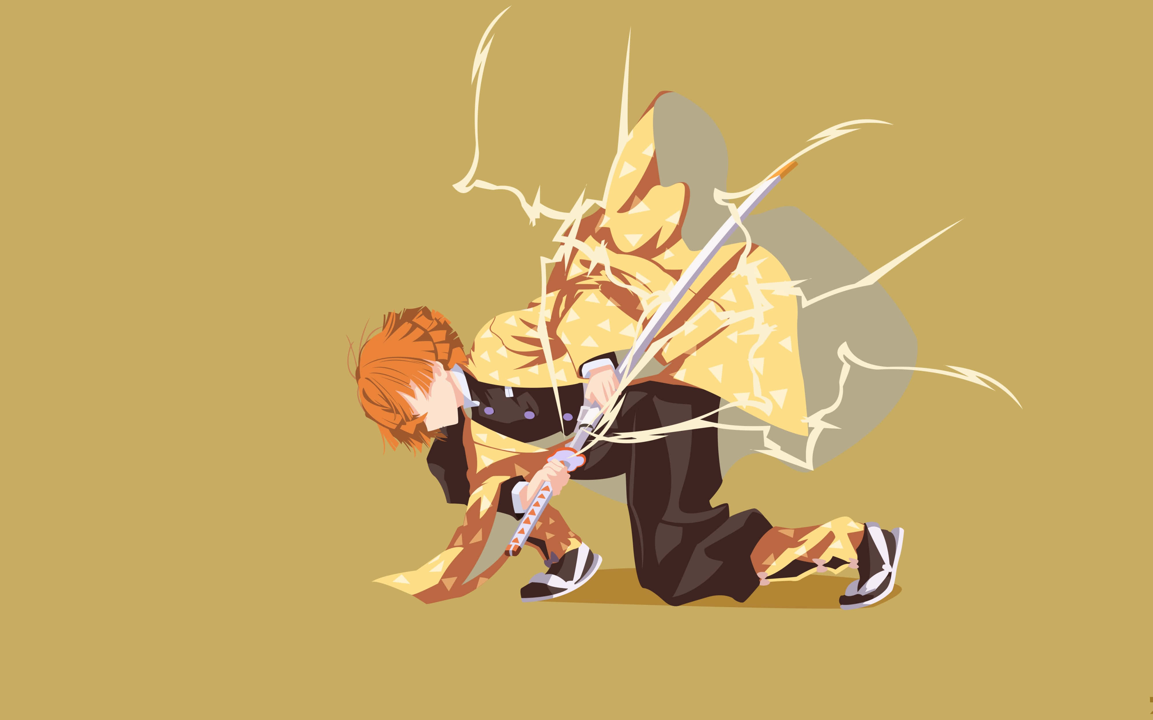 Demon Slayer Zenitsu Taideteos 4K Taustakuvat