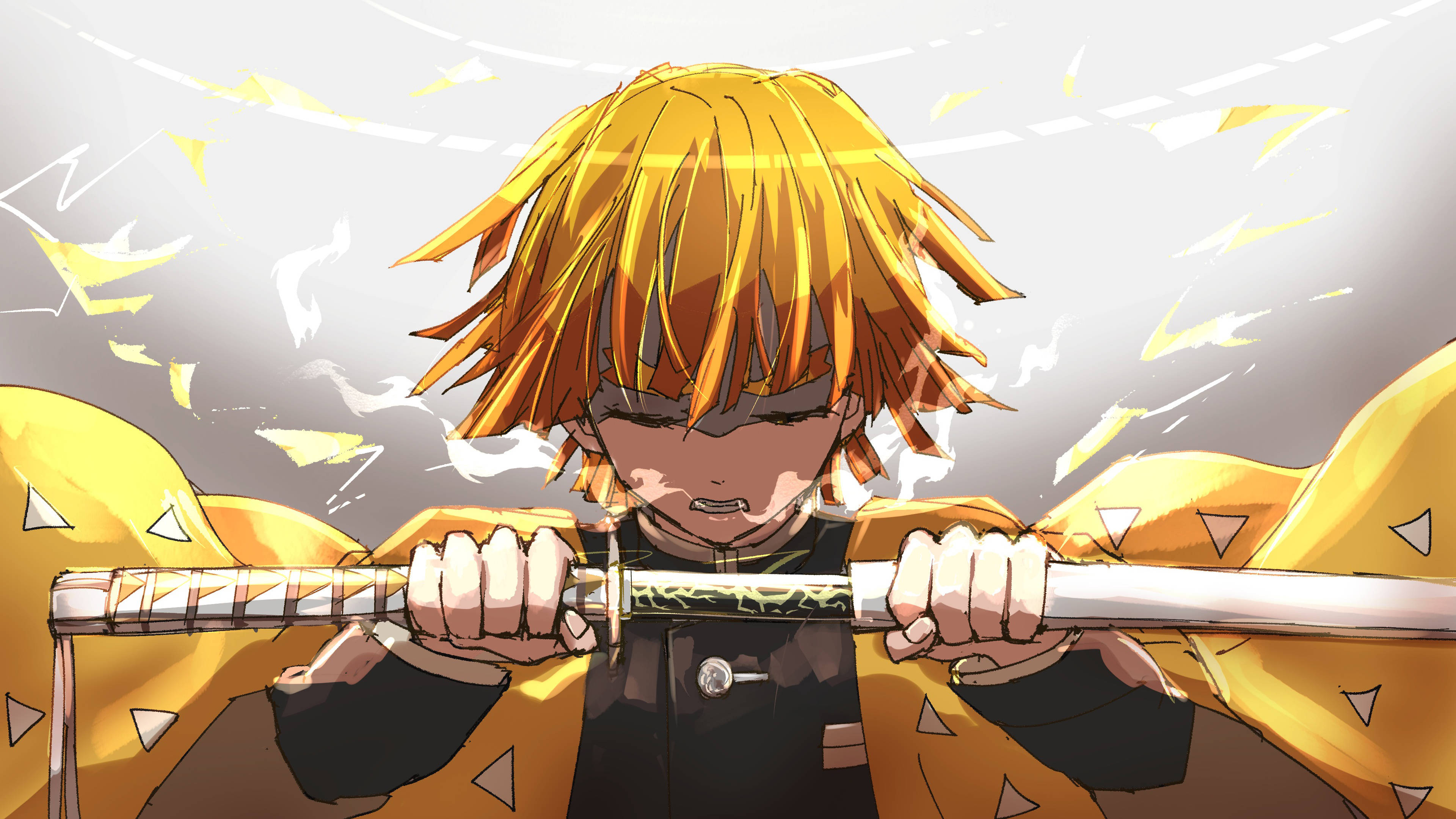 Demon Slayer Zenitsu vetää miekkansa Taustakuvat