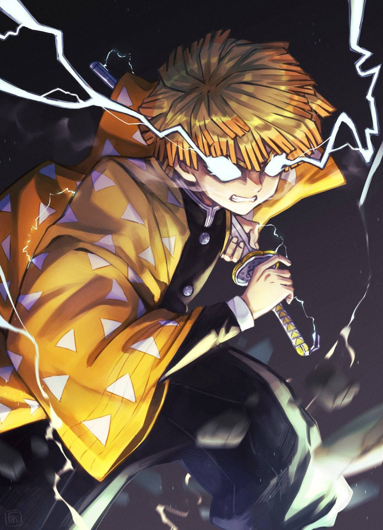 Demon Slayer Zenitsun ukkossilmät Taustakuvat