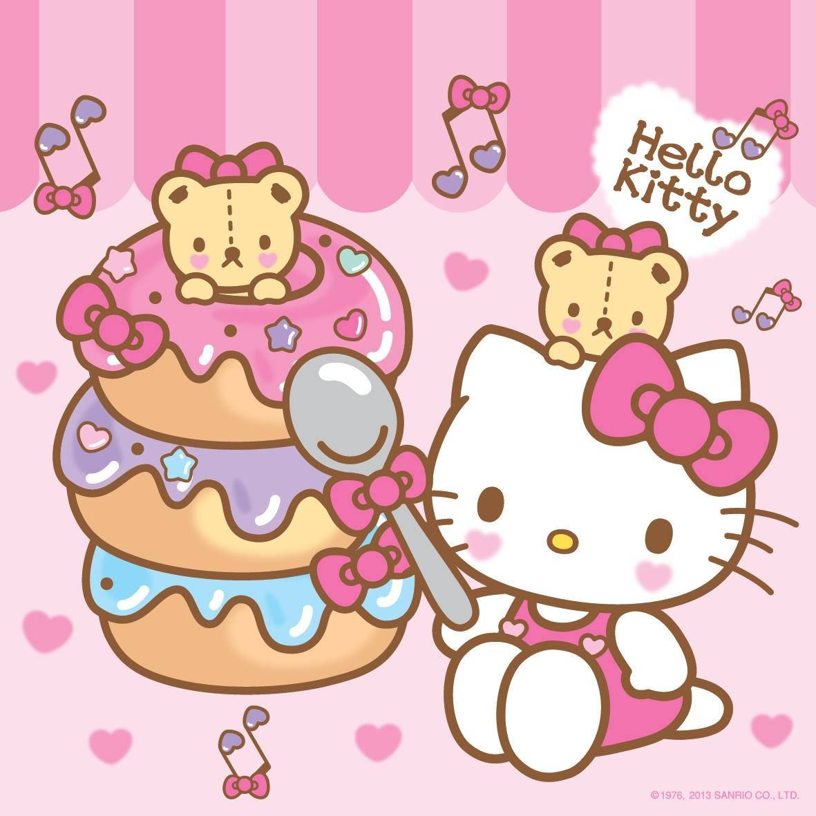 Donitsit ja sarjakuva Hello Kitty PFP Taustakuvat