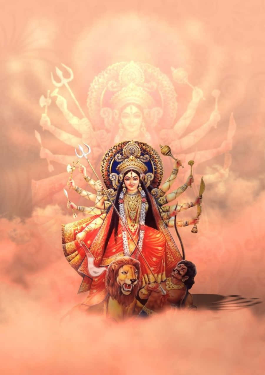 Durga Maa Pilvinen Taivas Kuva Taustakuvat