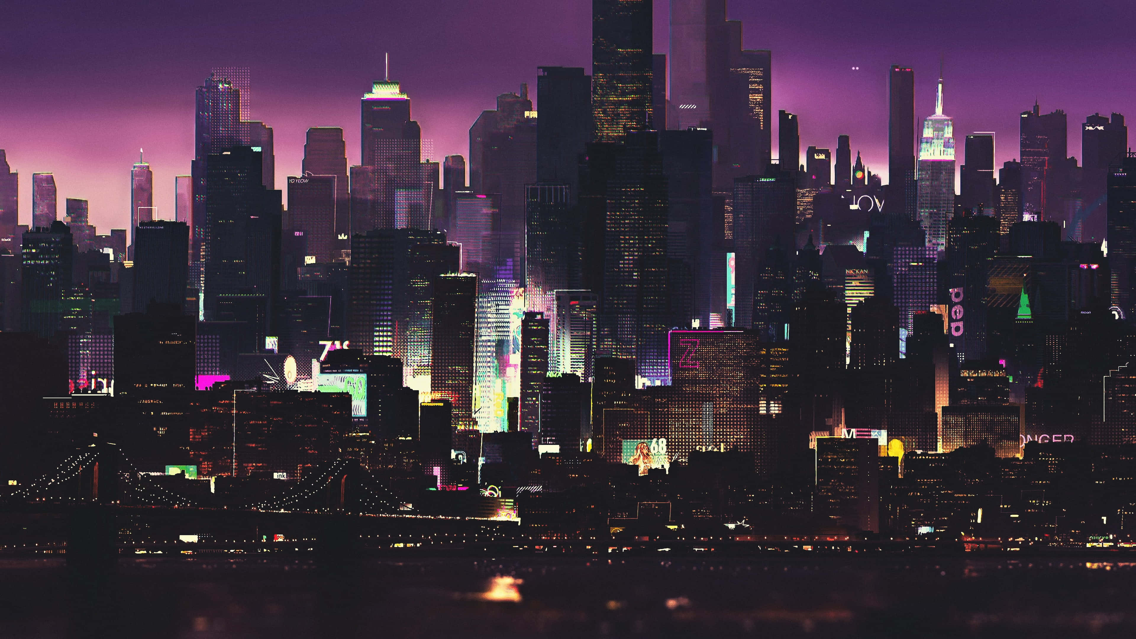 Dystopinen Metropolis - Upea Näkymä Pimeästä Kaupungista 4K Taustakuvat