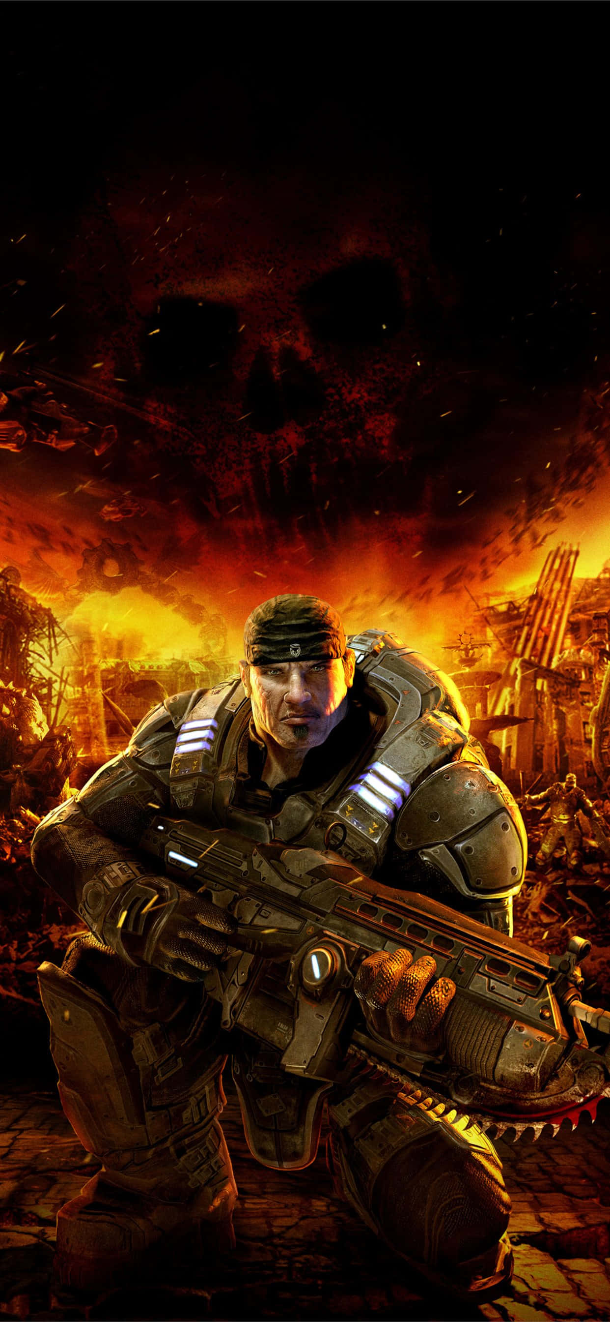 Eeppinen taistelukohtaus - Gears of War 5 -taustakuva iPhone XS:lle Taustakuvat