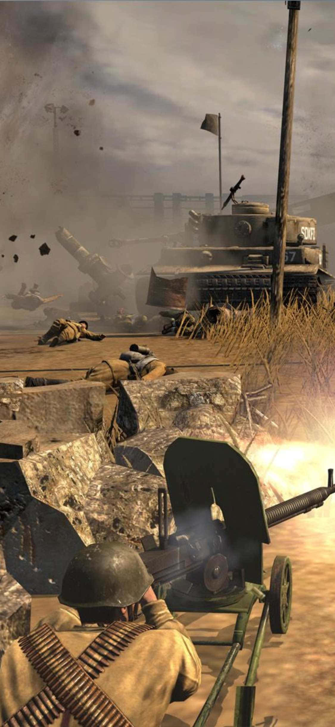 Eeppinen taistelukohtaus Company of Heroes 2 -pelistä iPhone XS:llä Taustakuvat