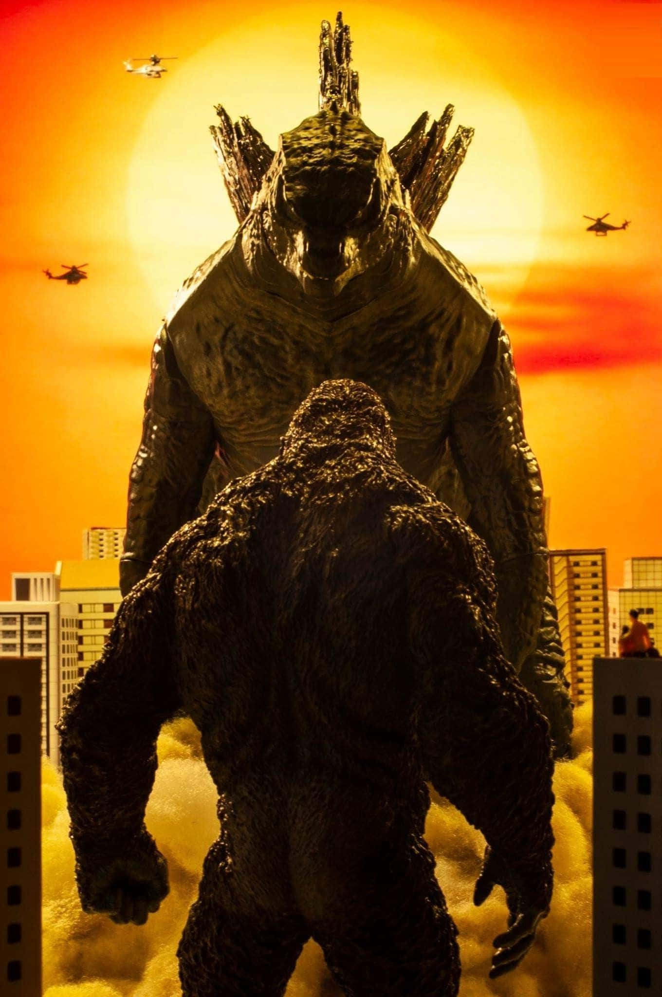 Eeppinen yhteenotto Godzillan ja Kongin välillä Taustakuvat