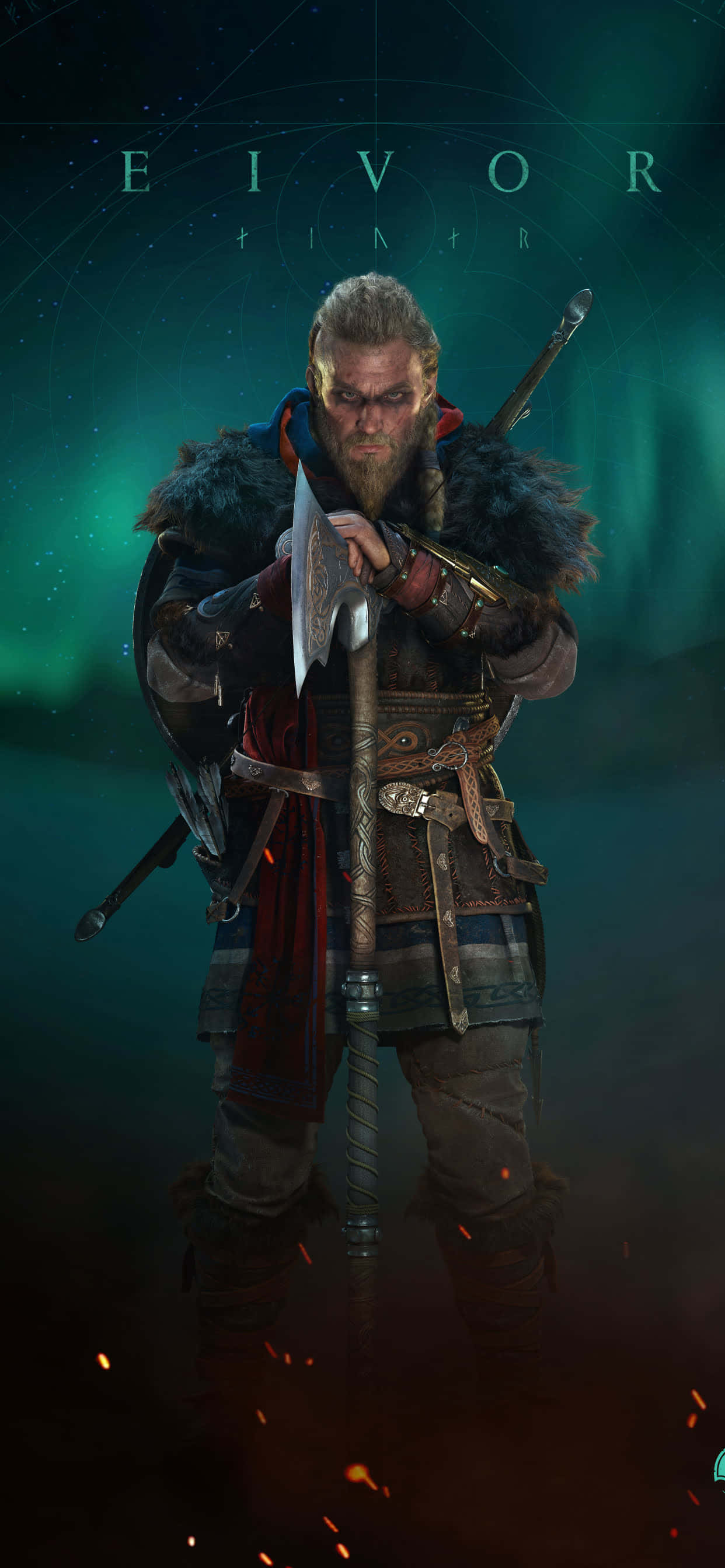 Eivor Varinsdottir -taideteos iPhone Xs Max Assassin's Creed Valhalla -taustakuva Taustakuvat