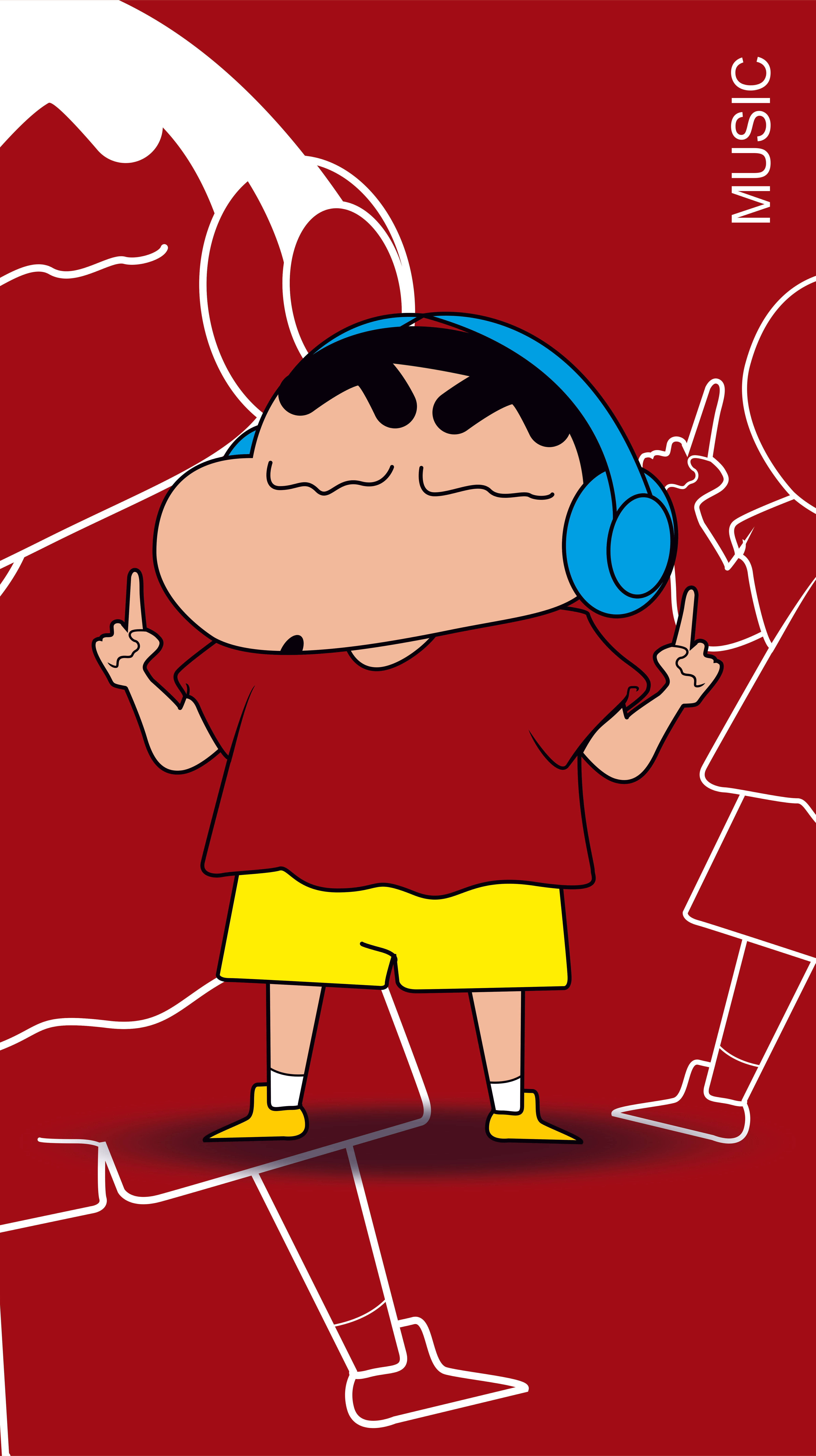 Elävä ja värikäs Crayon Shin-chan 8K puhelimen taustakuva Taustakuvat