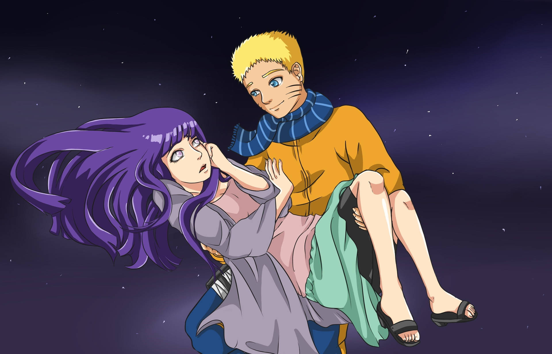 Elävä Naruto kantaa Hinataa